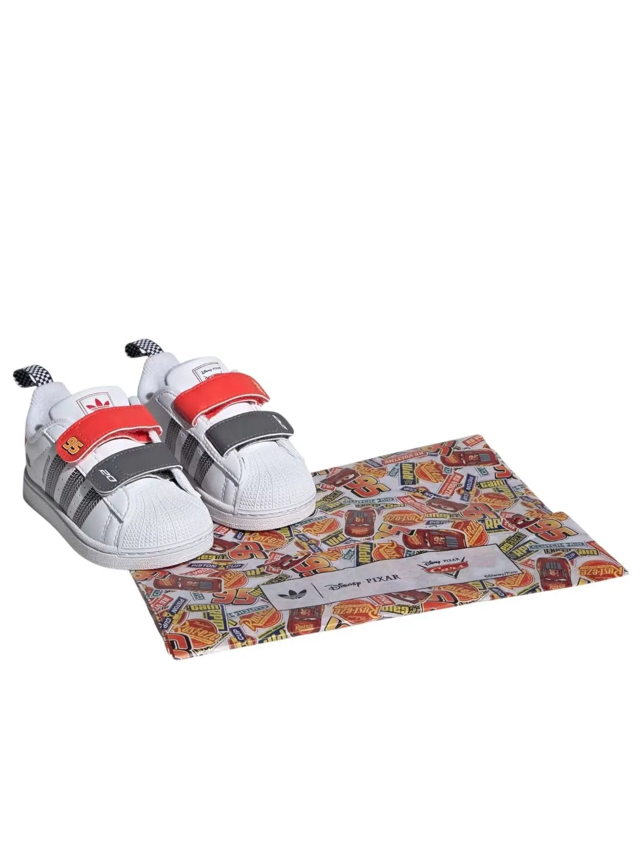 (TD) Adidas Superstar II Comfort Closure 'Disney Pixar Cars' — изображение 3 из 6, белый/яркий красный