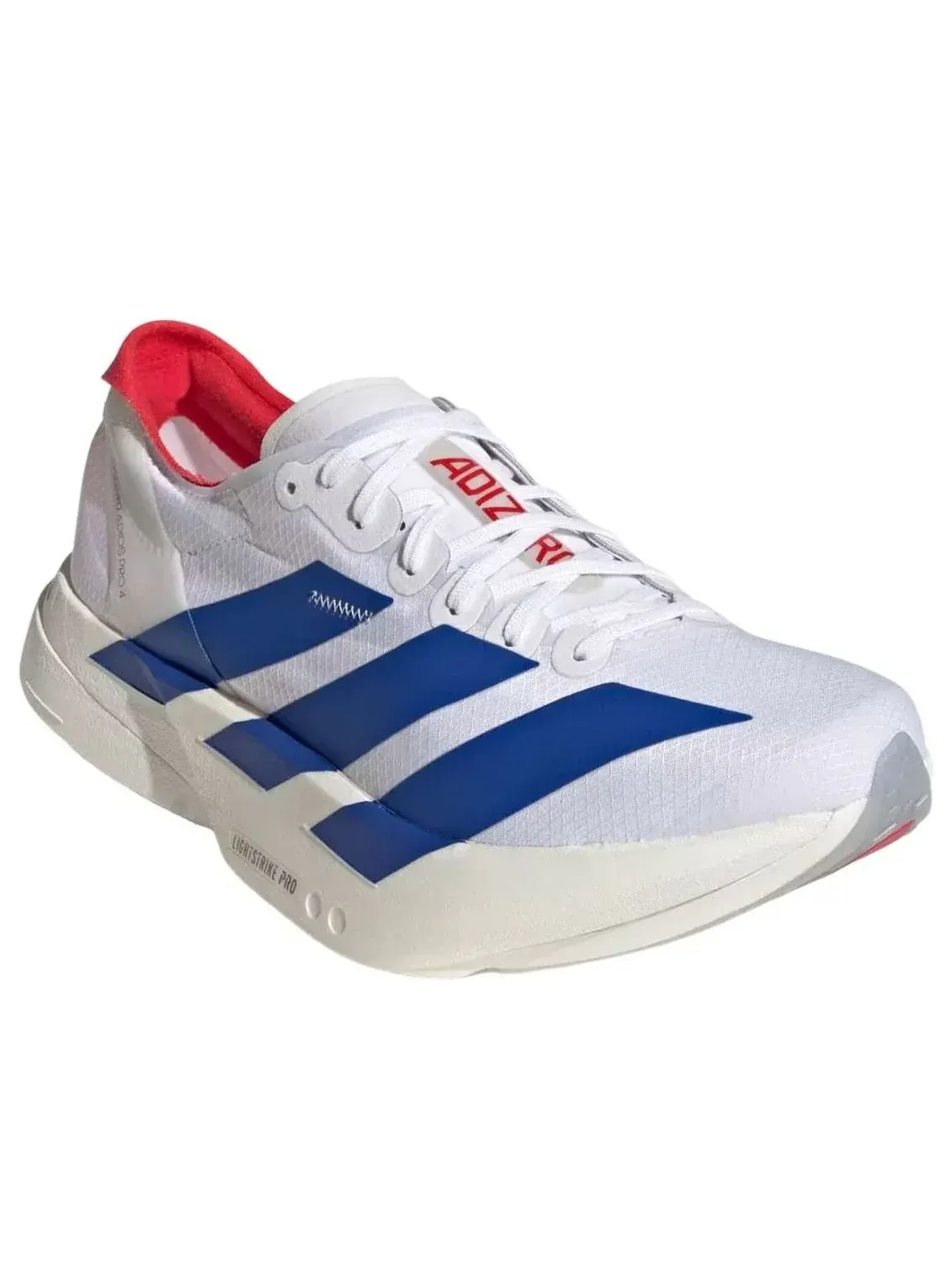 Кроссовки (WMNS) Adidas Adizero Adios Pro 4 'Cloud White Blue Pure Ruby' — изображение 4 из 5, белый