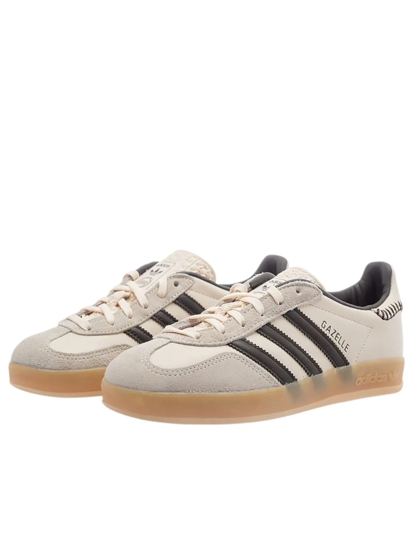 Adidas Gazelle Indoor 'Wonder White Dark Brown Gum Four' — изображение 2 из 6, белый/темный коричневый