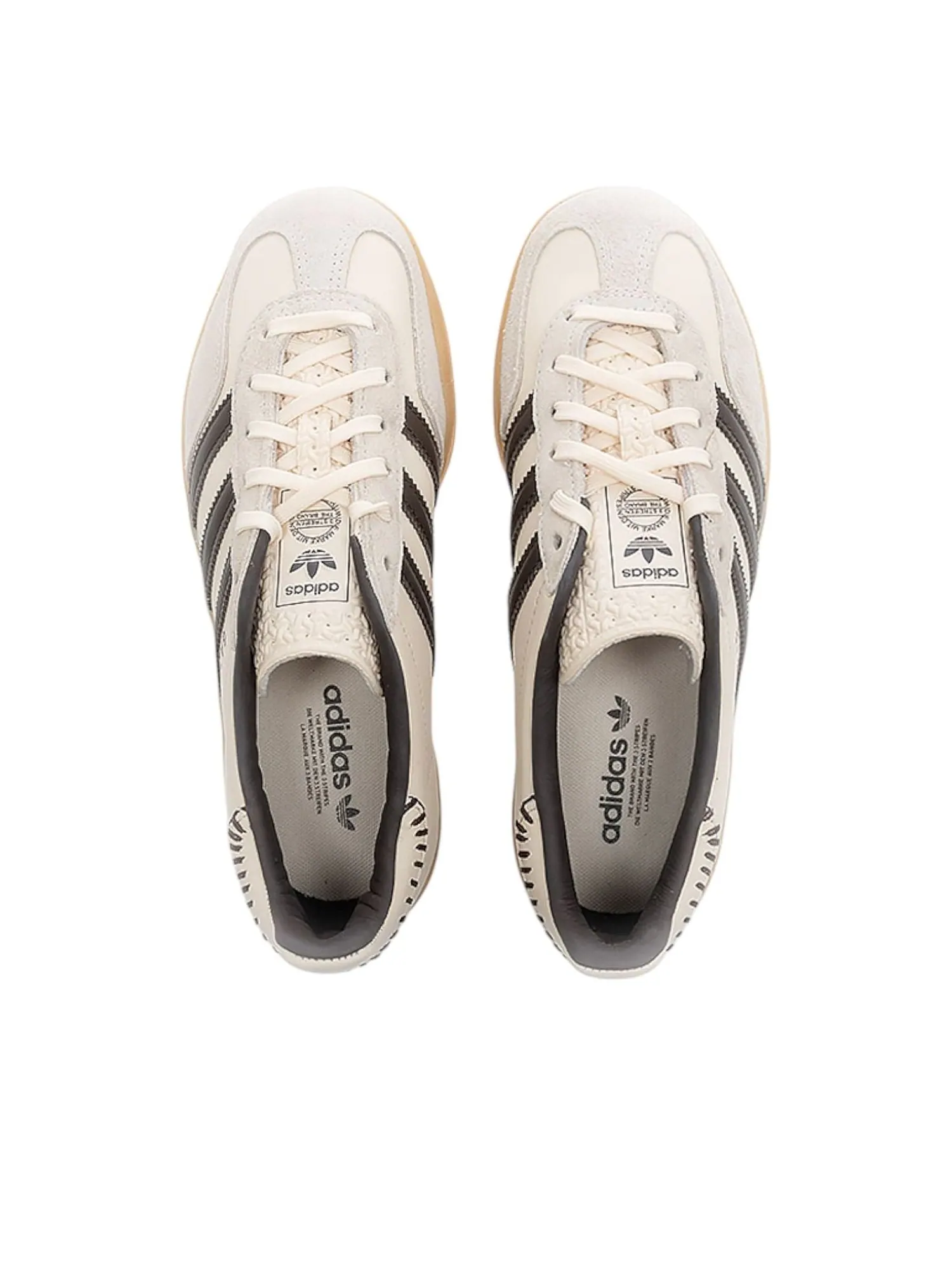 Кроссовки adidas Gazelle Indoor 'Wonder White Dark Brown Gum Four' — изображение 3 из 6, белый