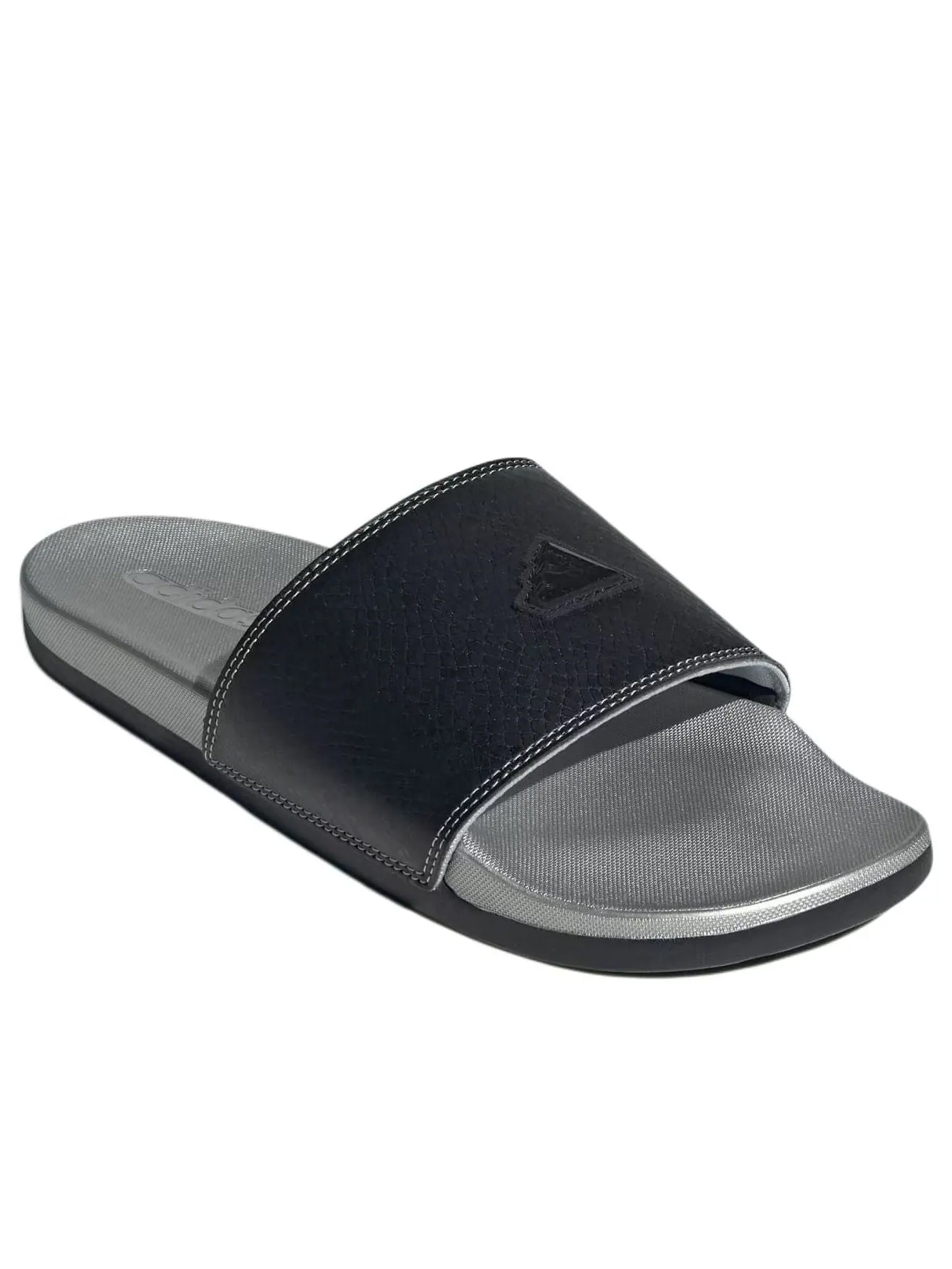Шлепанцы adidas Adilette Comfort Slides ' Black Silver Metallic' — изображение 3 из 6, черный