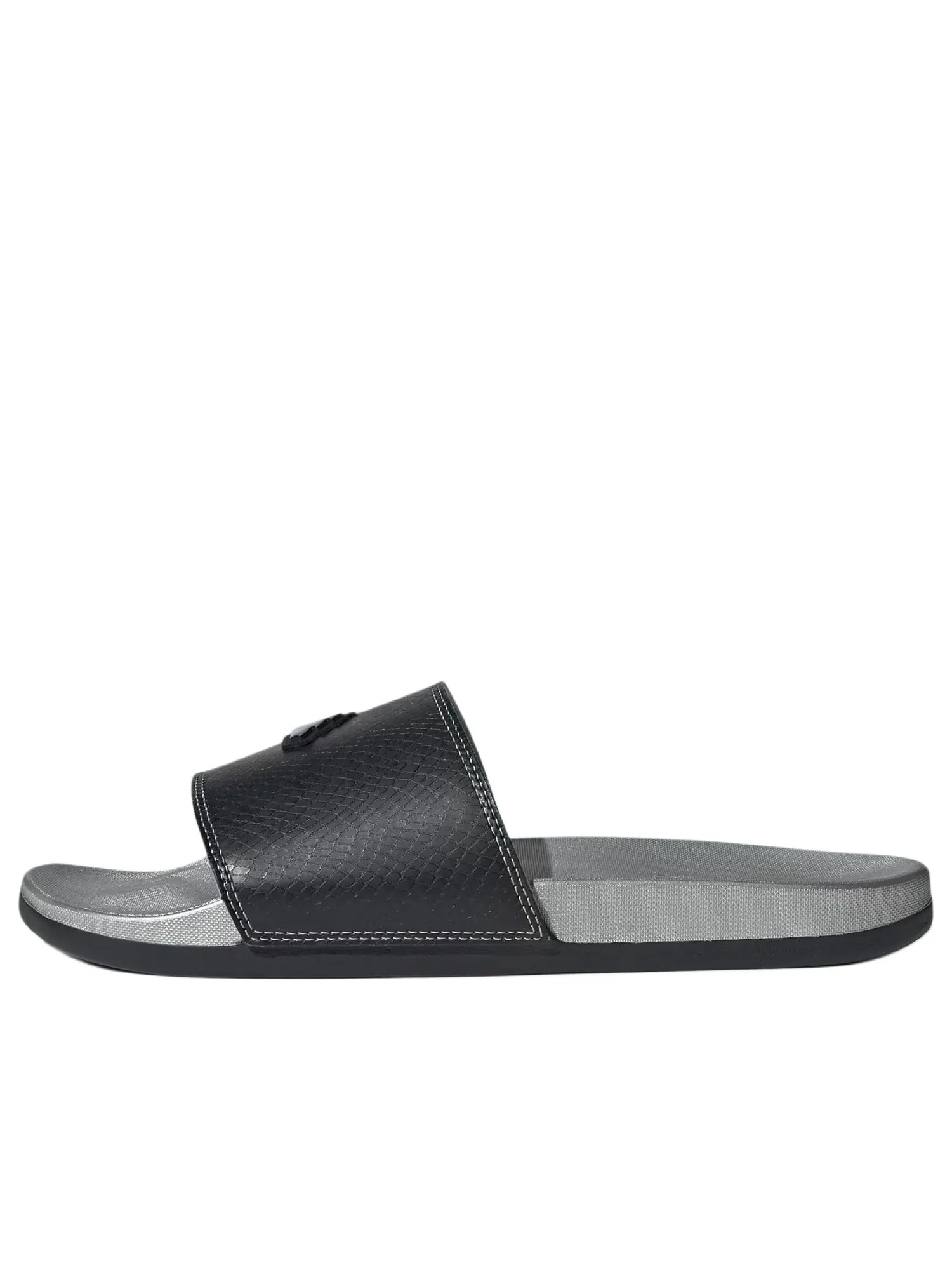 Шлепанцы Adidas Adilette Comfort Slides 'Black Silver Metallic' — изображение 1 из 6