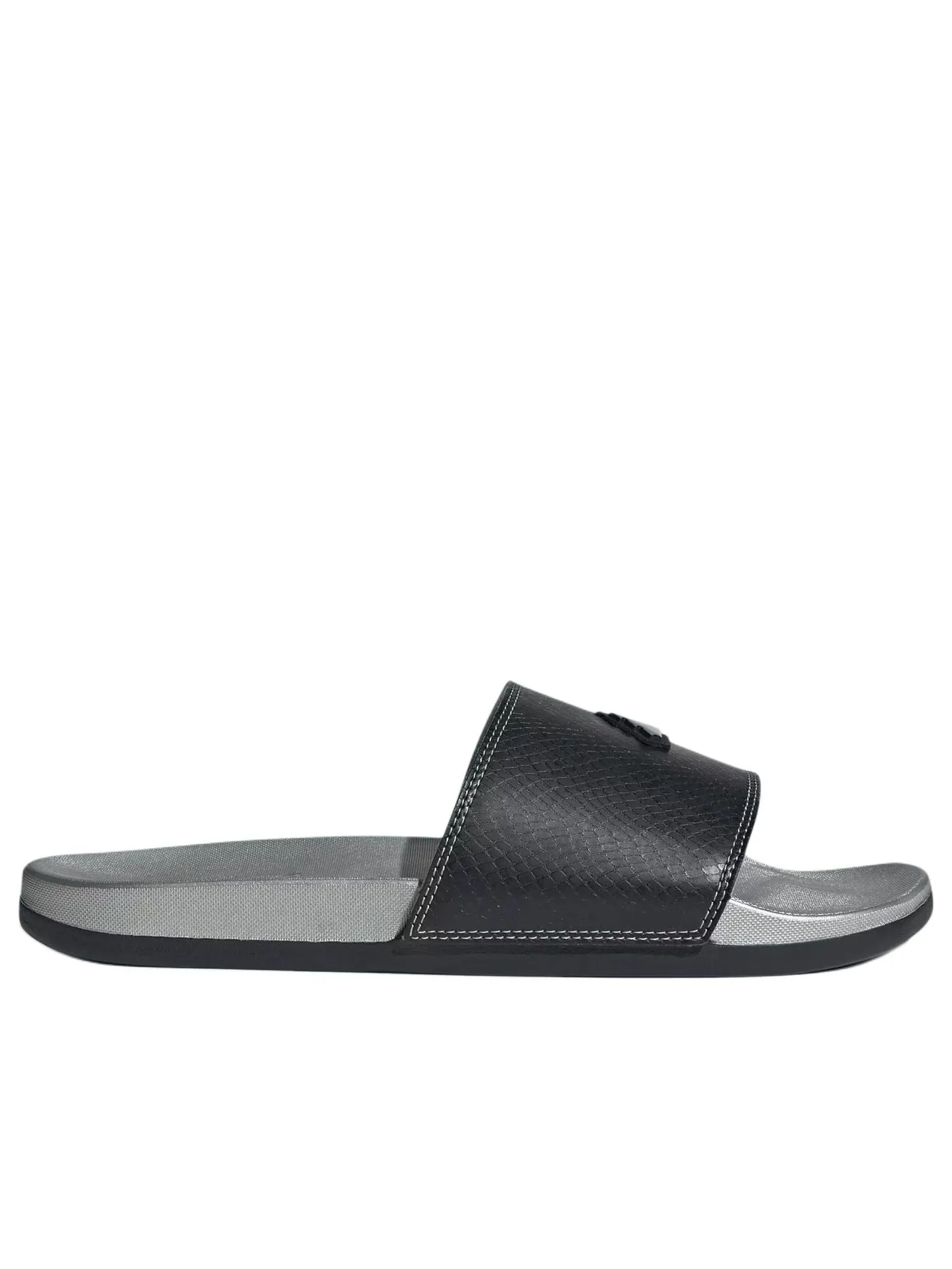 Шлепанцы Adidas Adilette Comfort Slides 'Black Silver Metallic' — изображение 2 из 6