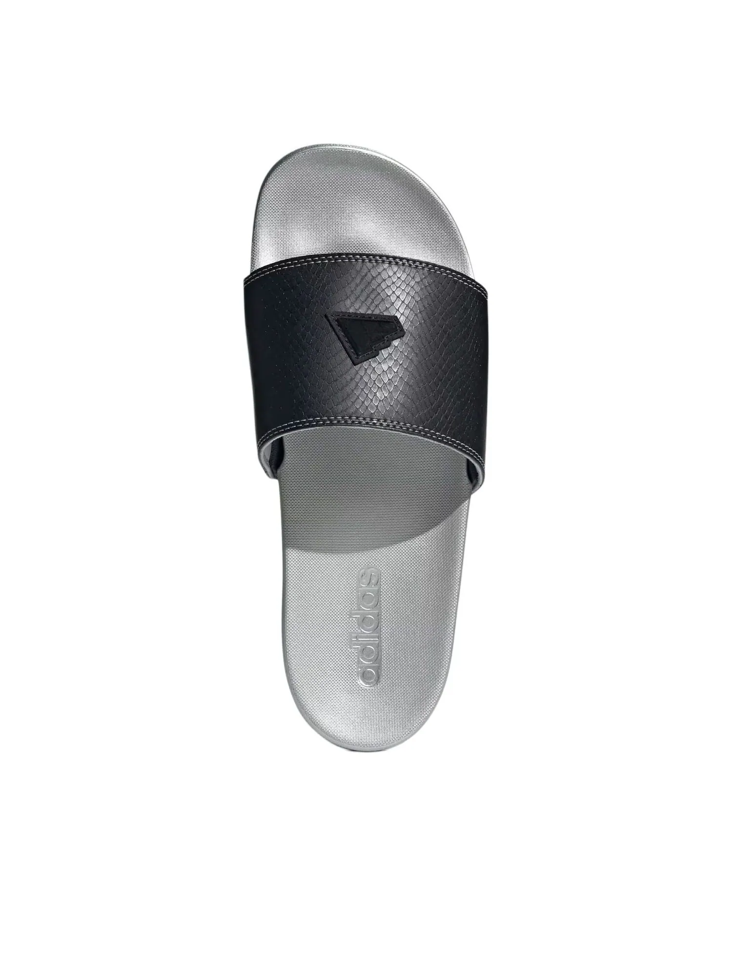 Шлепанцы Adidas Adilette Comfort Slides 'Black Silver Metallic' — изображение 5 из 6