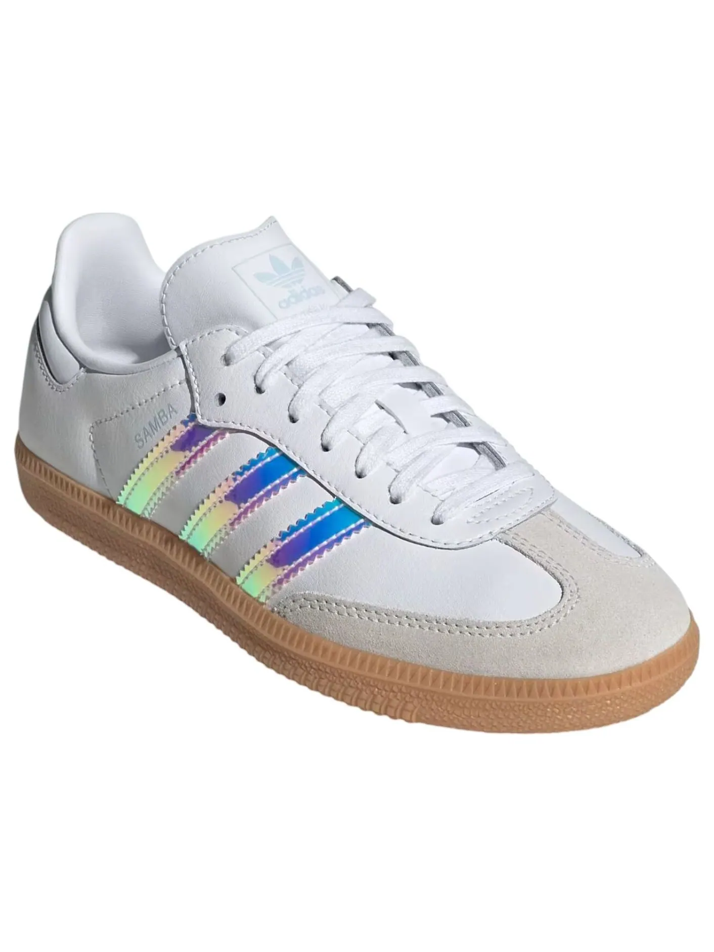 (GS) Adidas Samba 'White Iridescent Stripes' — изображение 4 из 6, белый