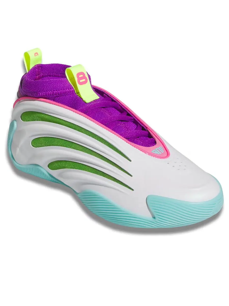 Кроссовки adidas x Jalen Williams Harden Vol. 9 'White Lucid Lime Pink' — изображение 2 из 5, белый