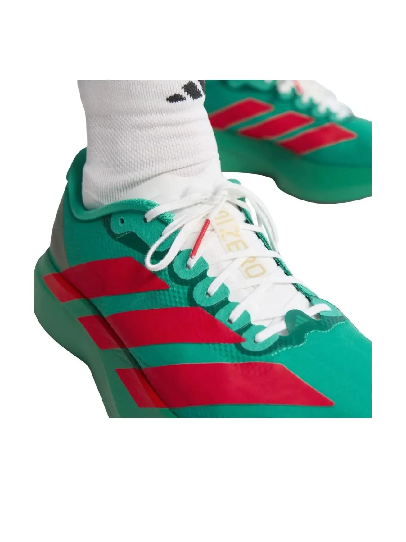 Кроссовки (WMNS) Adidas Adizero Evo SL Woven 'Court Green Lucid Red' — изображение 5 из 5, зеленый