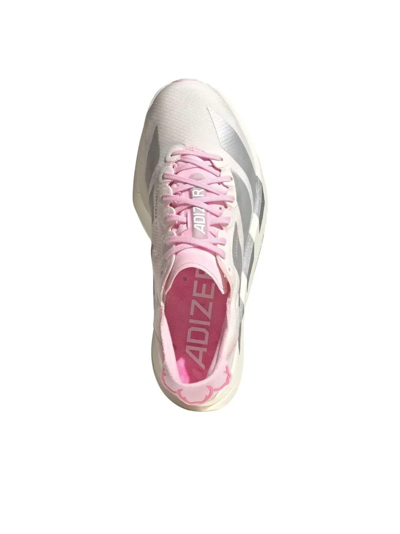 Кроссовки (WMNS) Adidas Adizero Adios Pro 4 'White Silver Metallic Clear Pink' — изображение 2 из 5, розовый