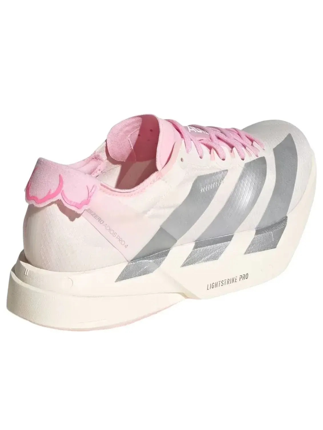 Кроссовки (WMNS) Adidas Adizero Adios Pro 4 'White Silver Metallic Clear Pink' — изображение 5 из 5, розовый