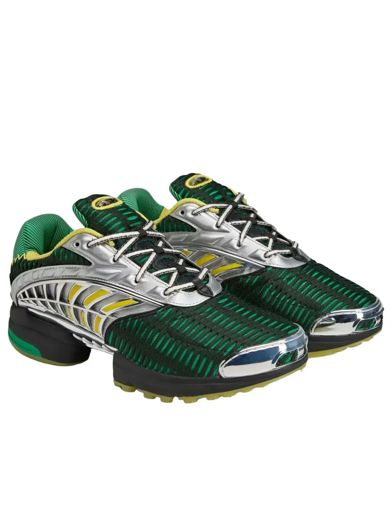 Кроссовки Adidas x Brain Dead Climacool 2 'Green Metallic Silver' — изображение 2 из 6, зеленый