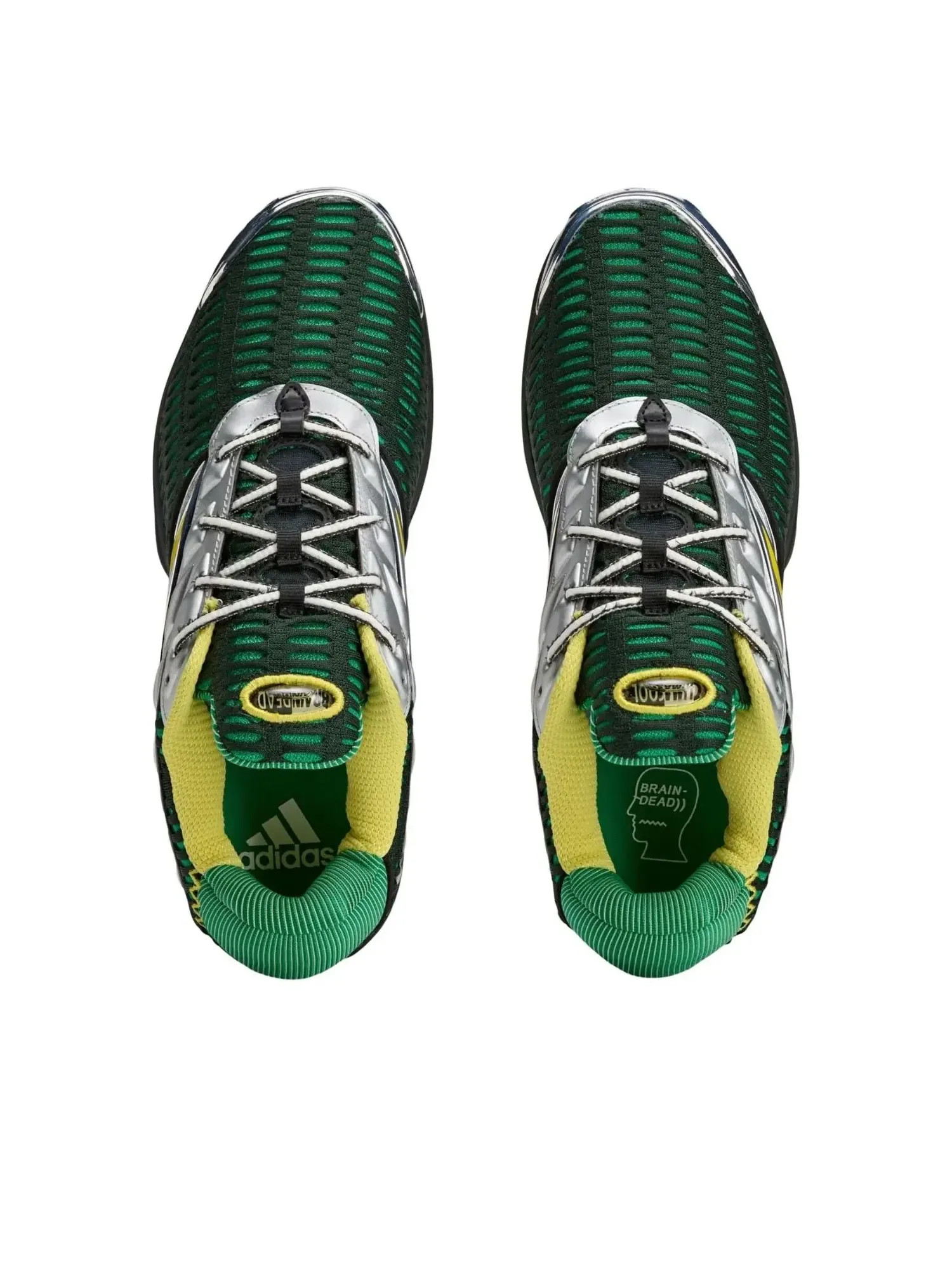 Кроссовки Adidas x Brain Dead Climacool 2 'Green Metallic Silver' — изображение 3 из 6, зеленый