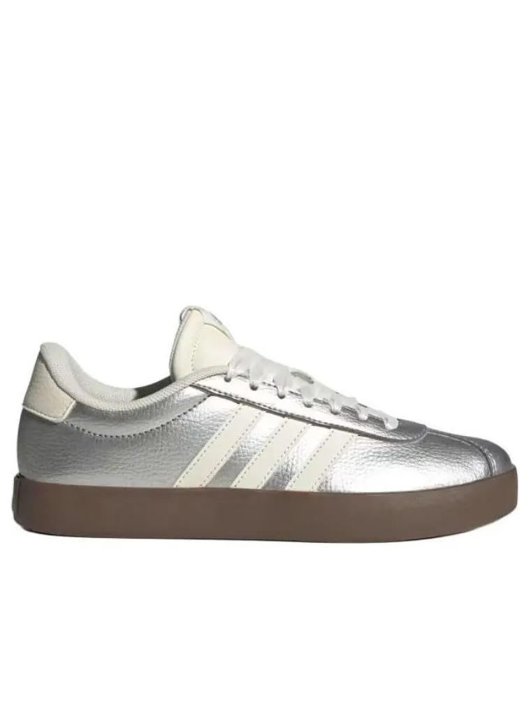Кроссовки adidas VL COURT 3.0 'Silver Metallic Off White Gum' — изображение 2 из 5, серебряный