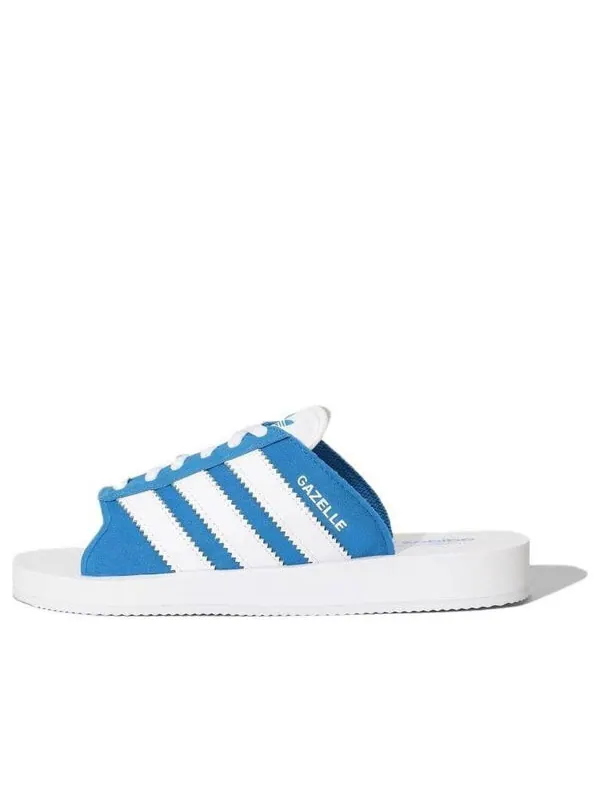 Тапочки газель пляжные горки Adidas — изображение 1 из 3, белый/синий