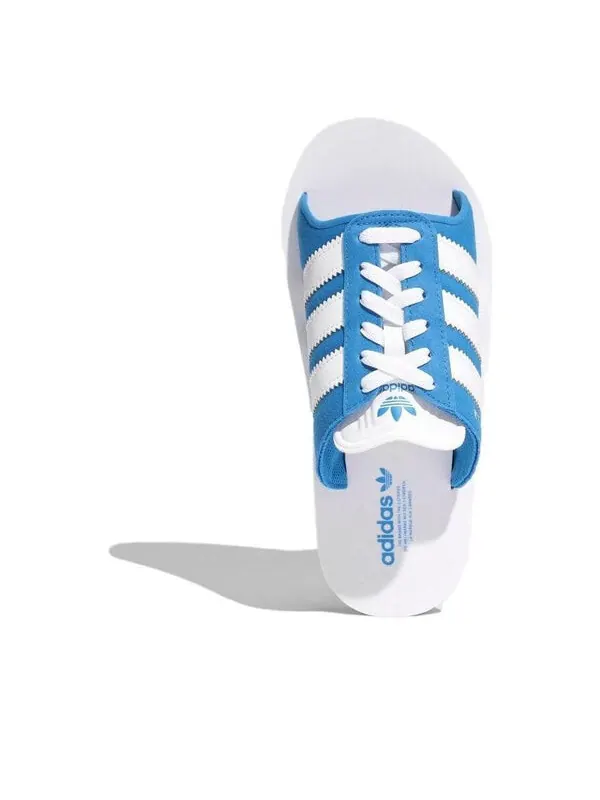 Тапочки газель пляжные горки Adidas — изображение 3 из 3, белый/синий