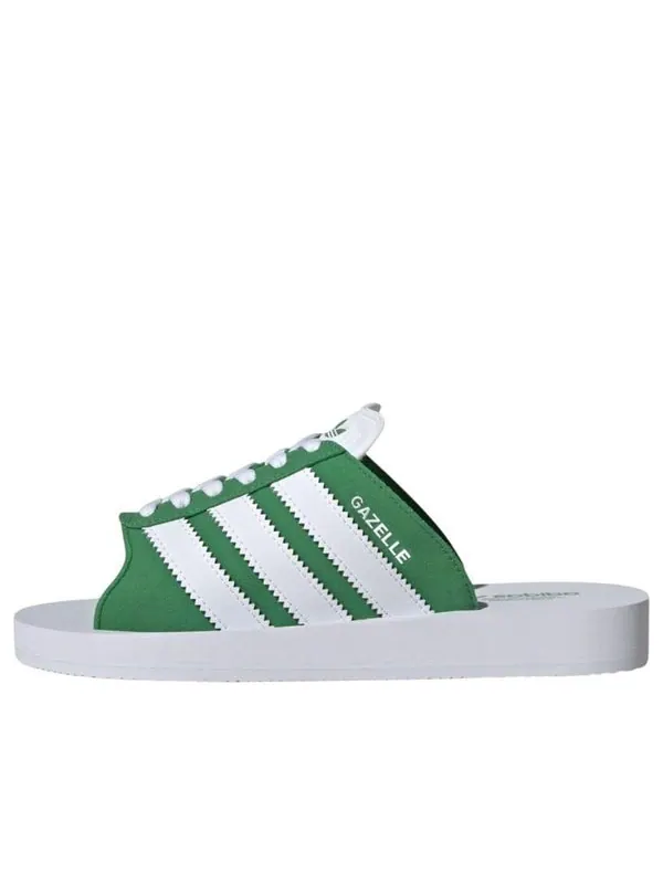 Тапочки gazelle beach slides Adidas — изображение 1 из 4, зеленый