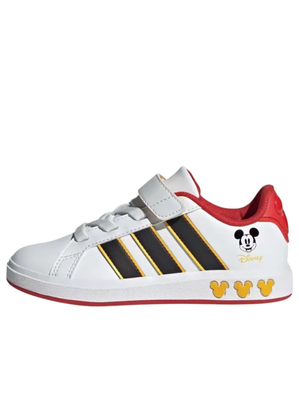 (GS) Adidas x Disney Mickey Mouse Grand Court 'Cloud White Black' — изображение 1 из 6, белый/черный/золотистый