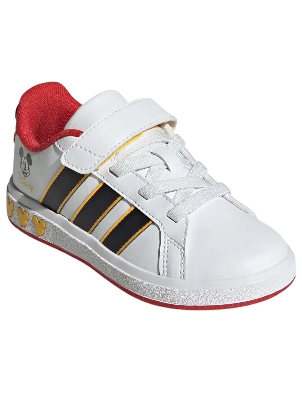 (GS) Adidas x Disney Mickey Mouse Grand Court 'Cloud White Black' — изображение 5 из 6, белый/черный/золотистый