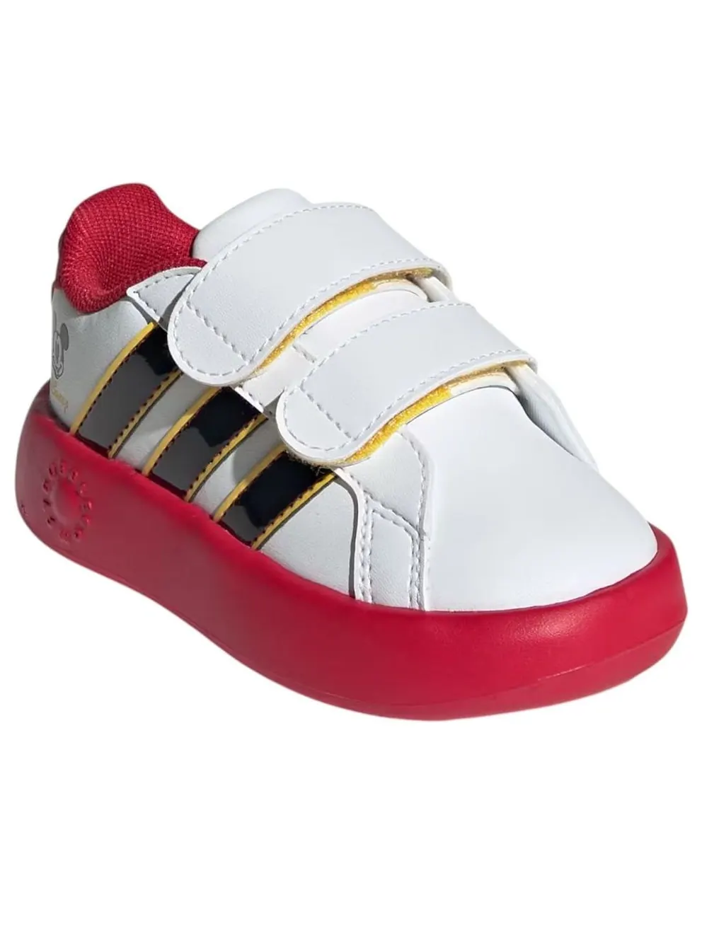 (TD) Adidas x Disney Mickey Mouse Grand Court 'Cloud White Black' — изображение 4 из 6, белый/черный/золотистый