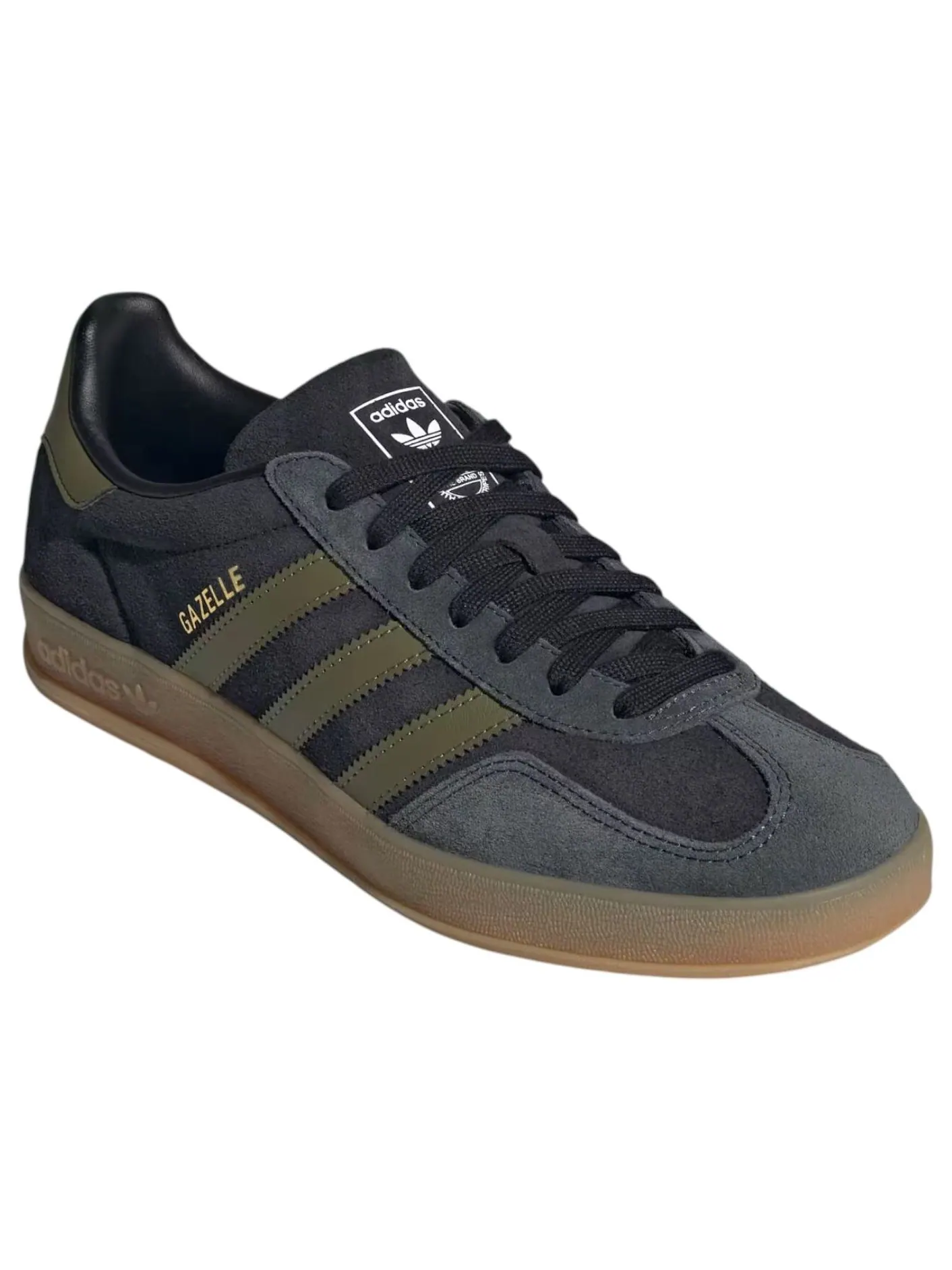 Кроссовки adidas Gazelle Indoor 'Core Black Focus Olive' — изображение 2 из 5, черный
