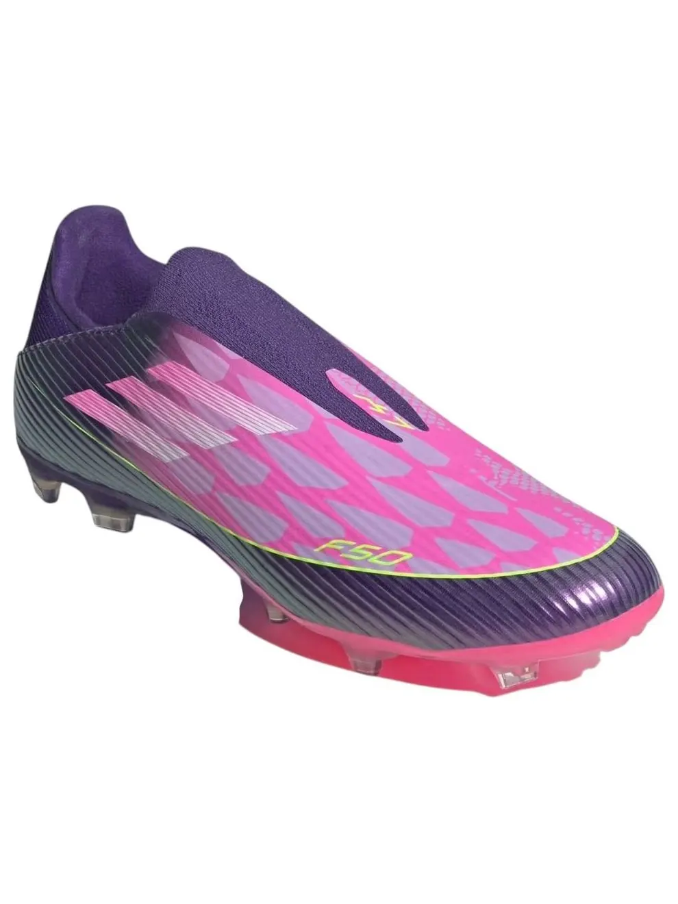 Adidas x Lamine Yamal F50 League Laceless 'Purple' — изображение 3 из 4, фиолетовый/белый