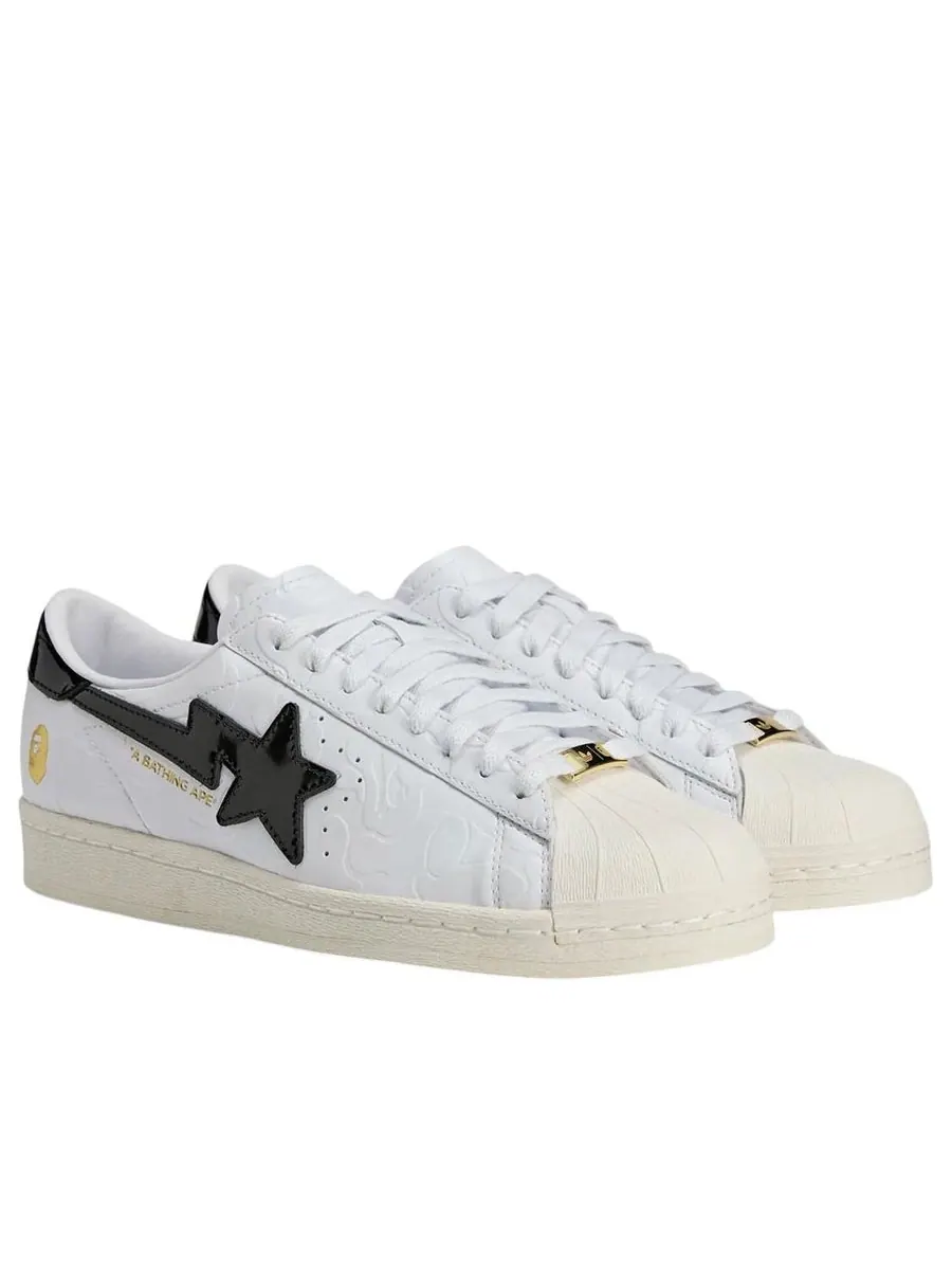 Кроссовки adidas x A Bathing Ape Superstar Vintage 'White Black' — изображение 3 из 5, белый
