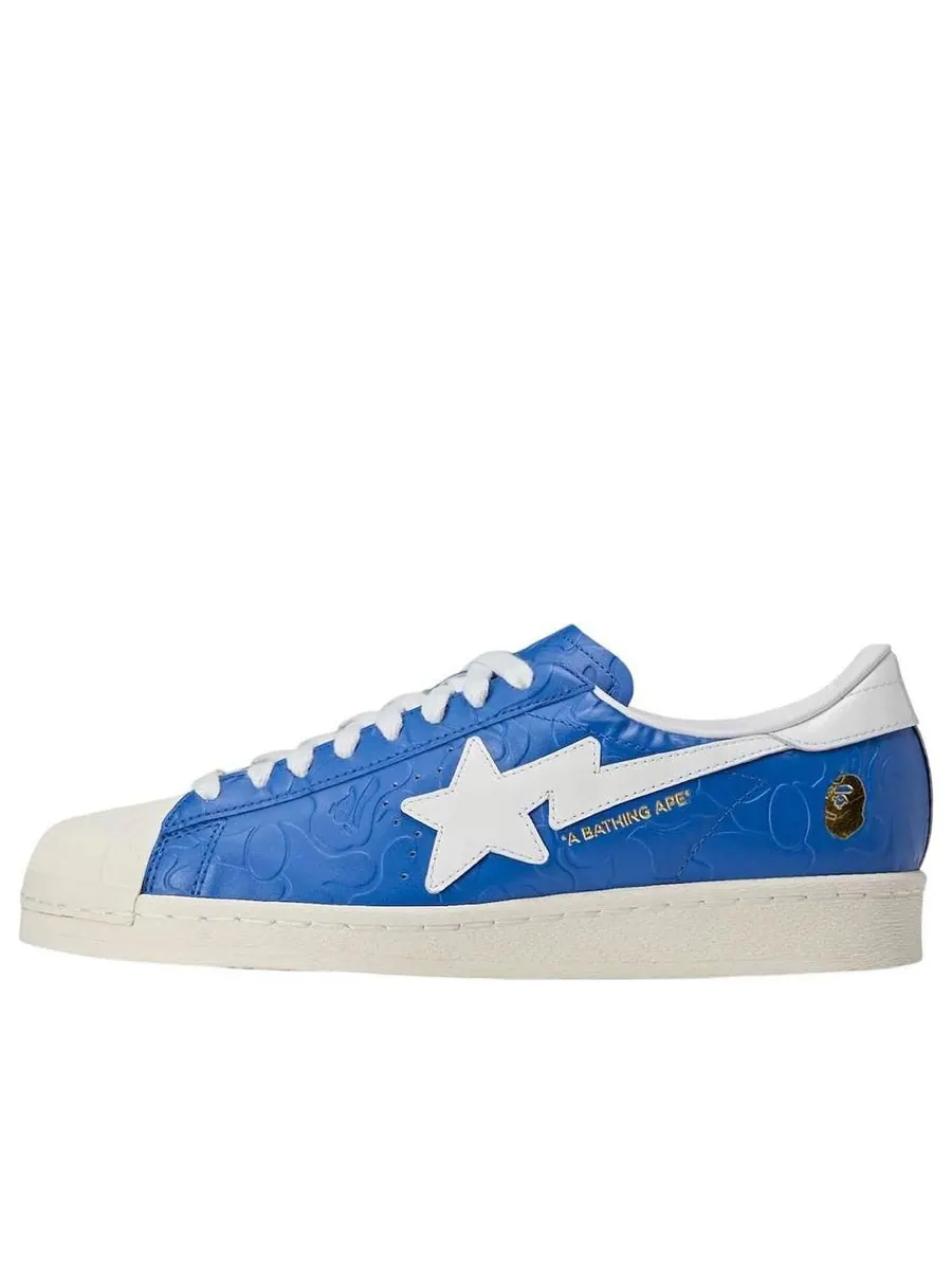 Кроссовки adidas x A Bathing Ape Superstar Vintage 'Blue White' — изображение 1 из 5, синий