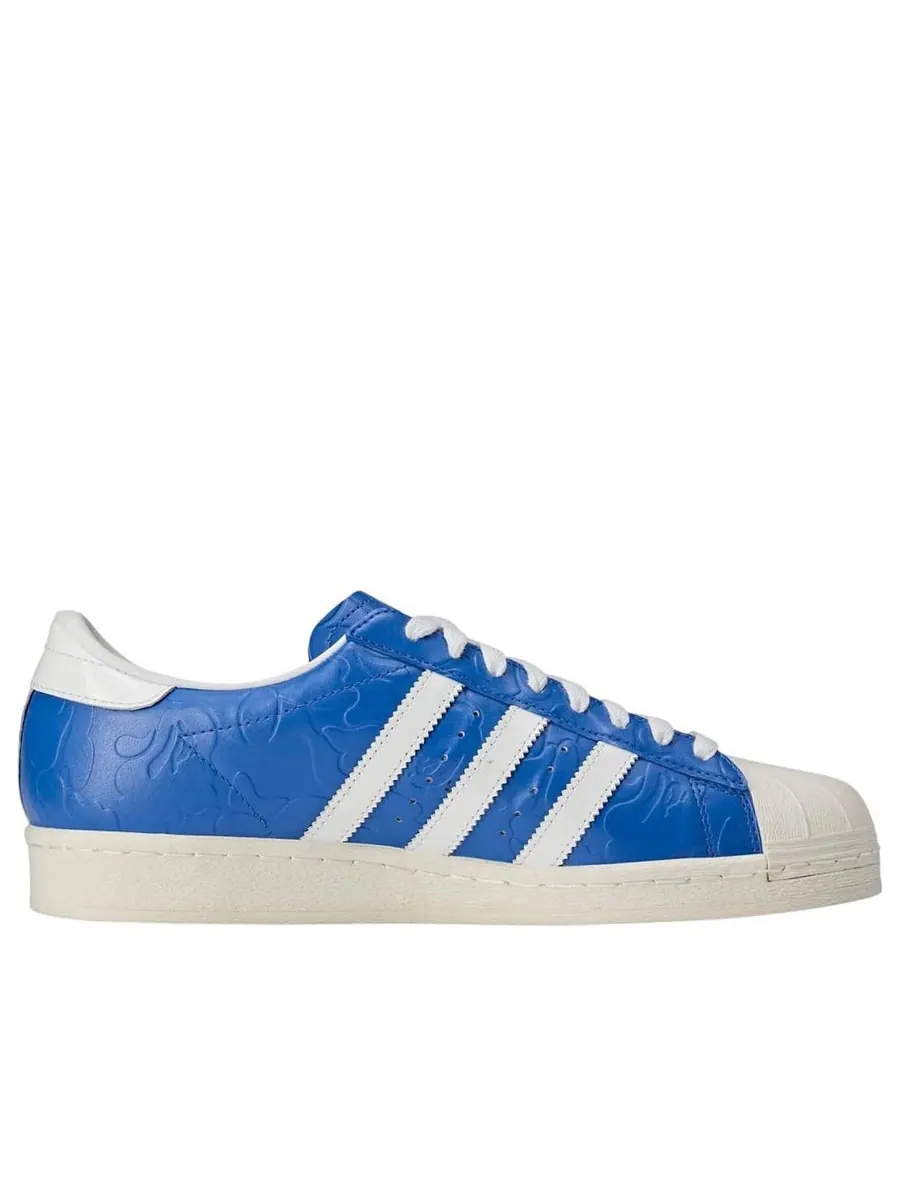 Кроссовки adidas x A Bathing Ape Superstar Vintage 'Blue White' — изображение 2 из 5, синий