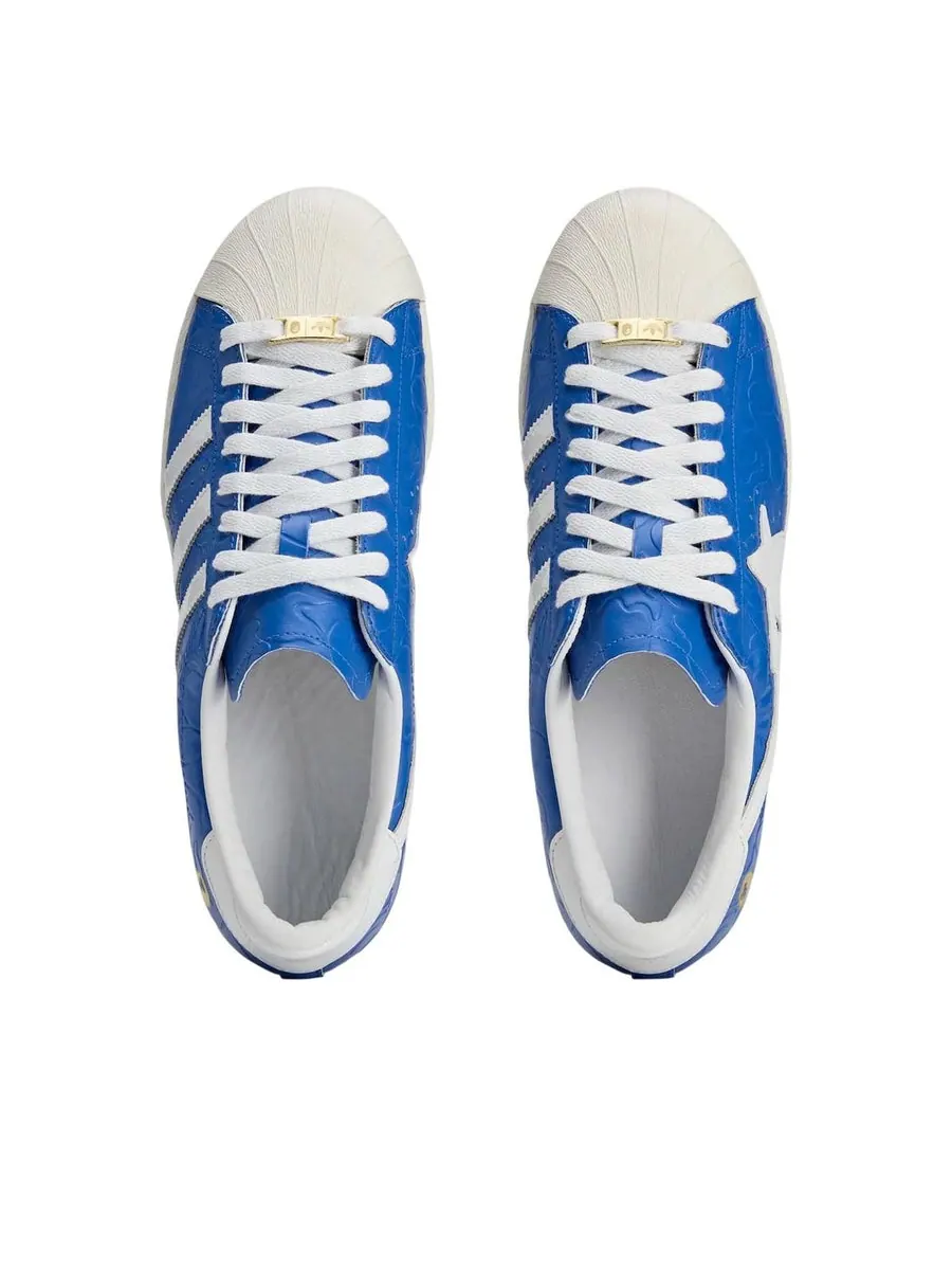 Кроссовки adidas x A Bathing Ape Superstar Vintage 'Blue White' — изображение 4 из 5, синий