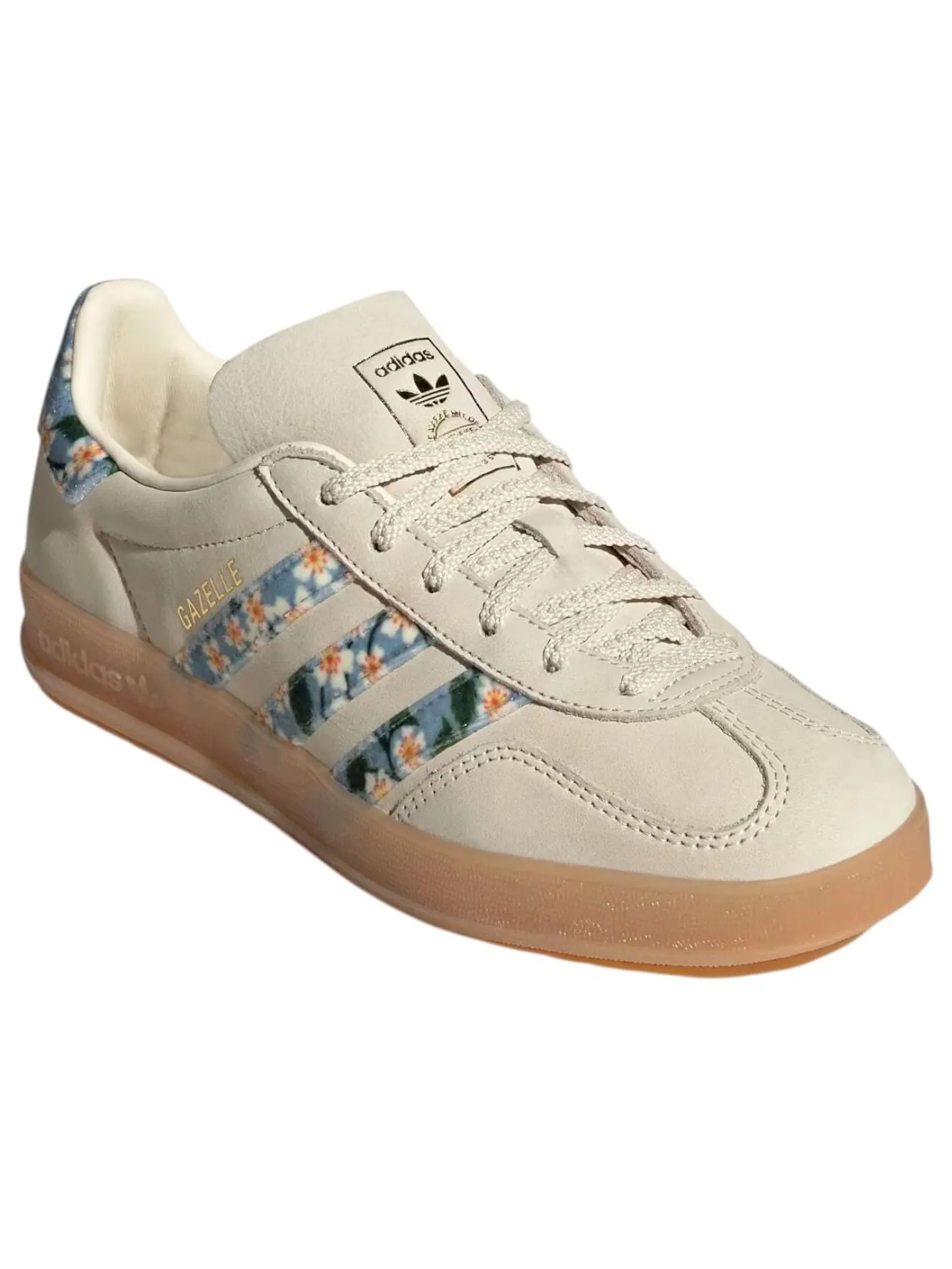 Кроссовки (WMNS) adidas x Liberty London Gazelle Indoor 'Cream White Tactile Blue' — изображение 2 из 5, белый