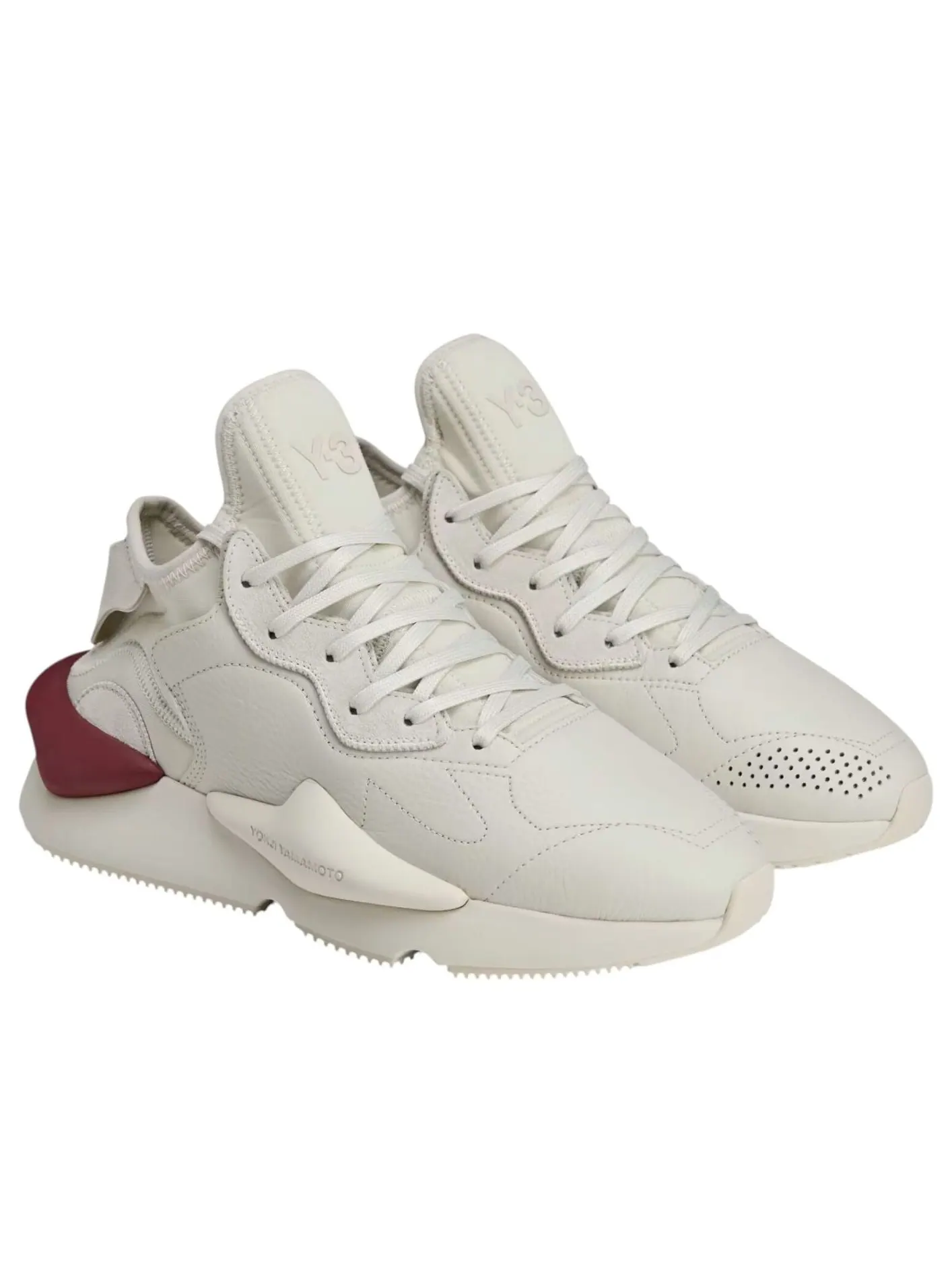 Adidas Y-3 KAIWA 'Beige Orbit Grey Collegiate Burgundy' — изображение 3 из 6, бежевый/серый/бордовый