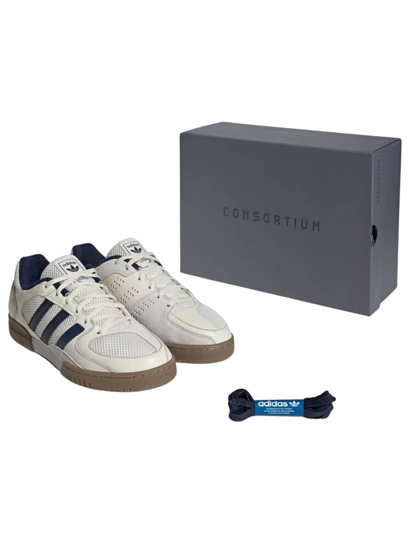 Adidas Fechten Indoor Consortium Off White Collegiate Navy — изображение 5 из 5, белый/темно-синий/белый