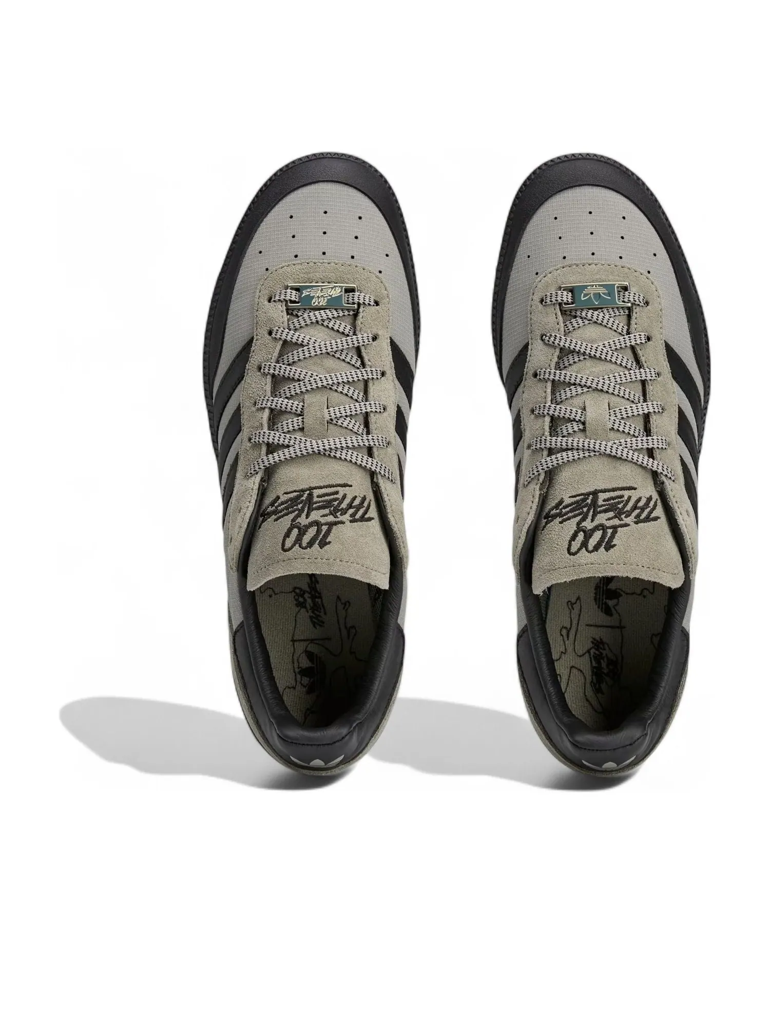 Кроссовки adidas x 100 Thieves Palos Hills 'Silver Pebble Black' — изображение 5 из 6, бежевый