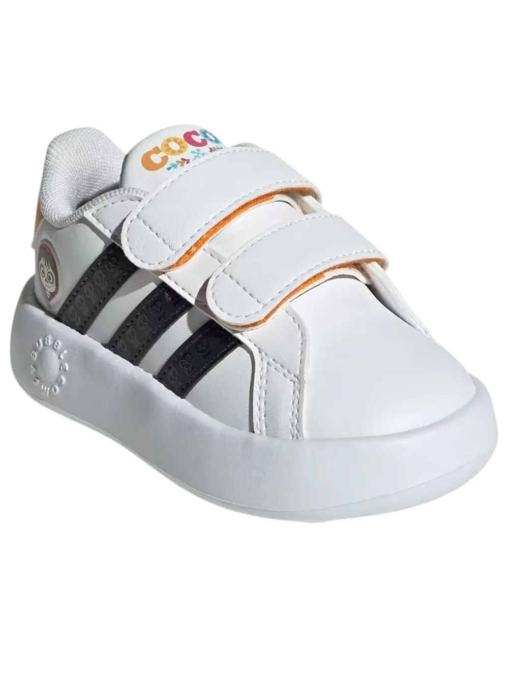 (TD) Adidas x Disney Grand Court I 'Coco' — изображение 4 из 5, белый/черный/оранжевый
