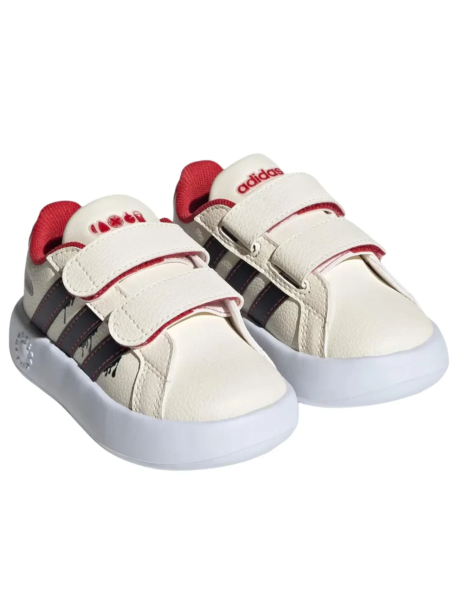 Кроссовки Adidas Grand Court 'Cream White Core Black Collegiate Red' JR5631 — изображение 3 из 5, белый