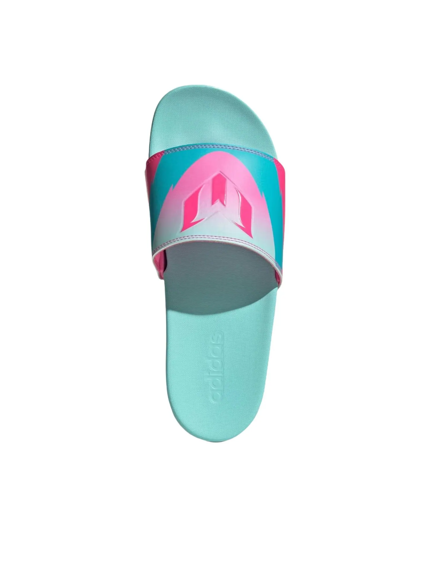 Шлепанцы Adidas adilette Comfort Slides 'Messi Miami' — изображение 4 из 5, голубой/розовый/голубой