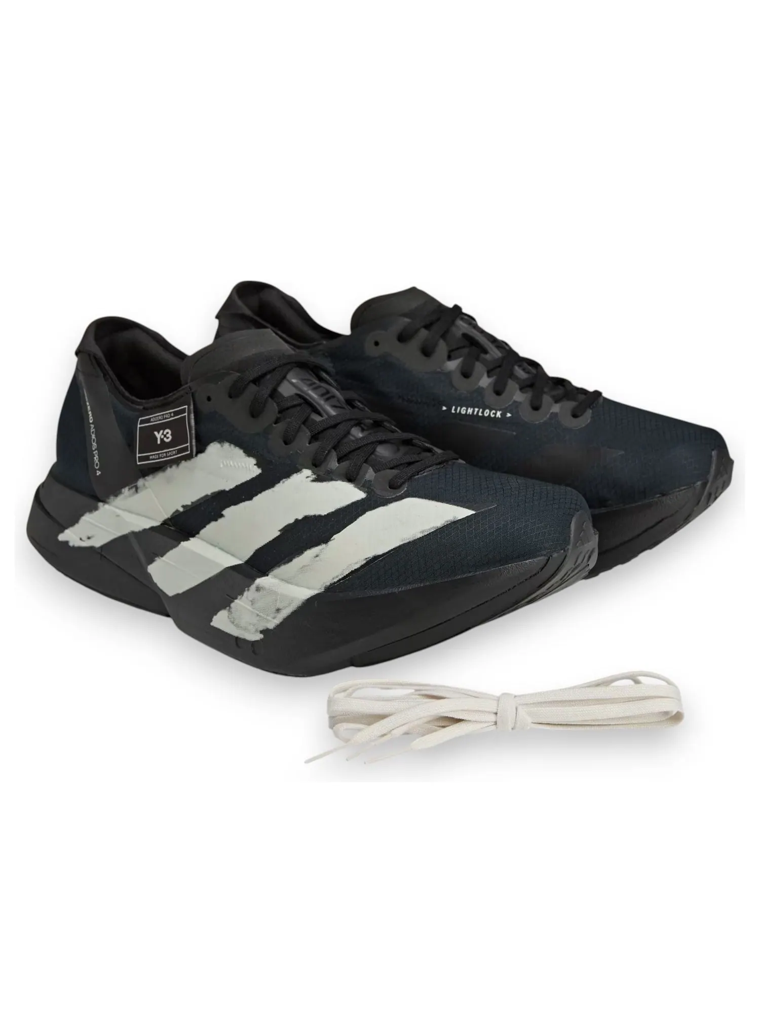 Adidas Y-3 Adizero Adios Pro 4 'Black Off White' — изображение 2 из 6, черный/черный/белый
