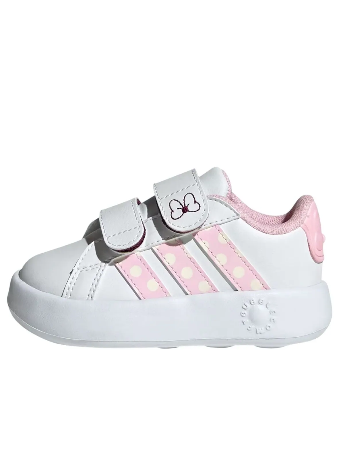 Кроссовки (TD) adidas x Disney Minnie Mouse Grand Court 'Cloud White Clear Pink' — изображение 1 из 6, белый