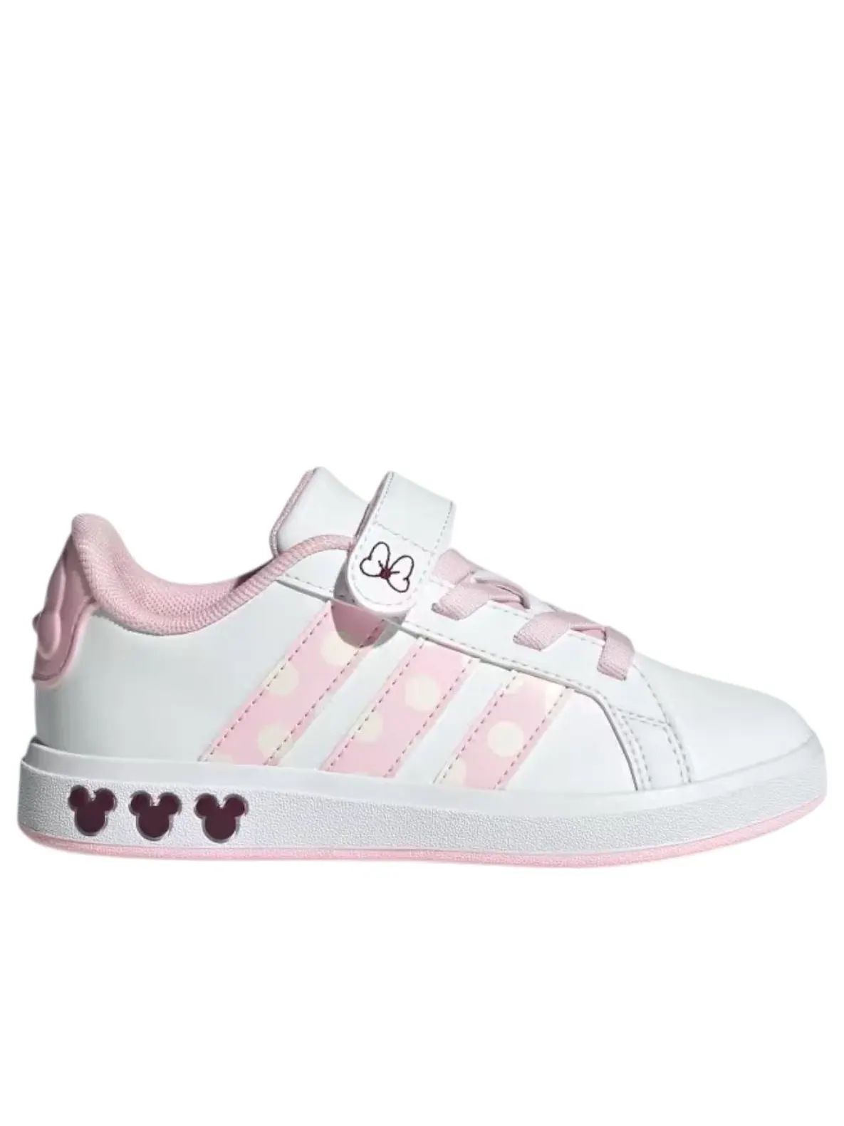 Кроссовки (GS) adidas x Disney Minnie Mouse Grand Court 'Cloud White Clear Pink' — изображение 2 из 6, белый