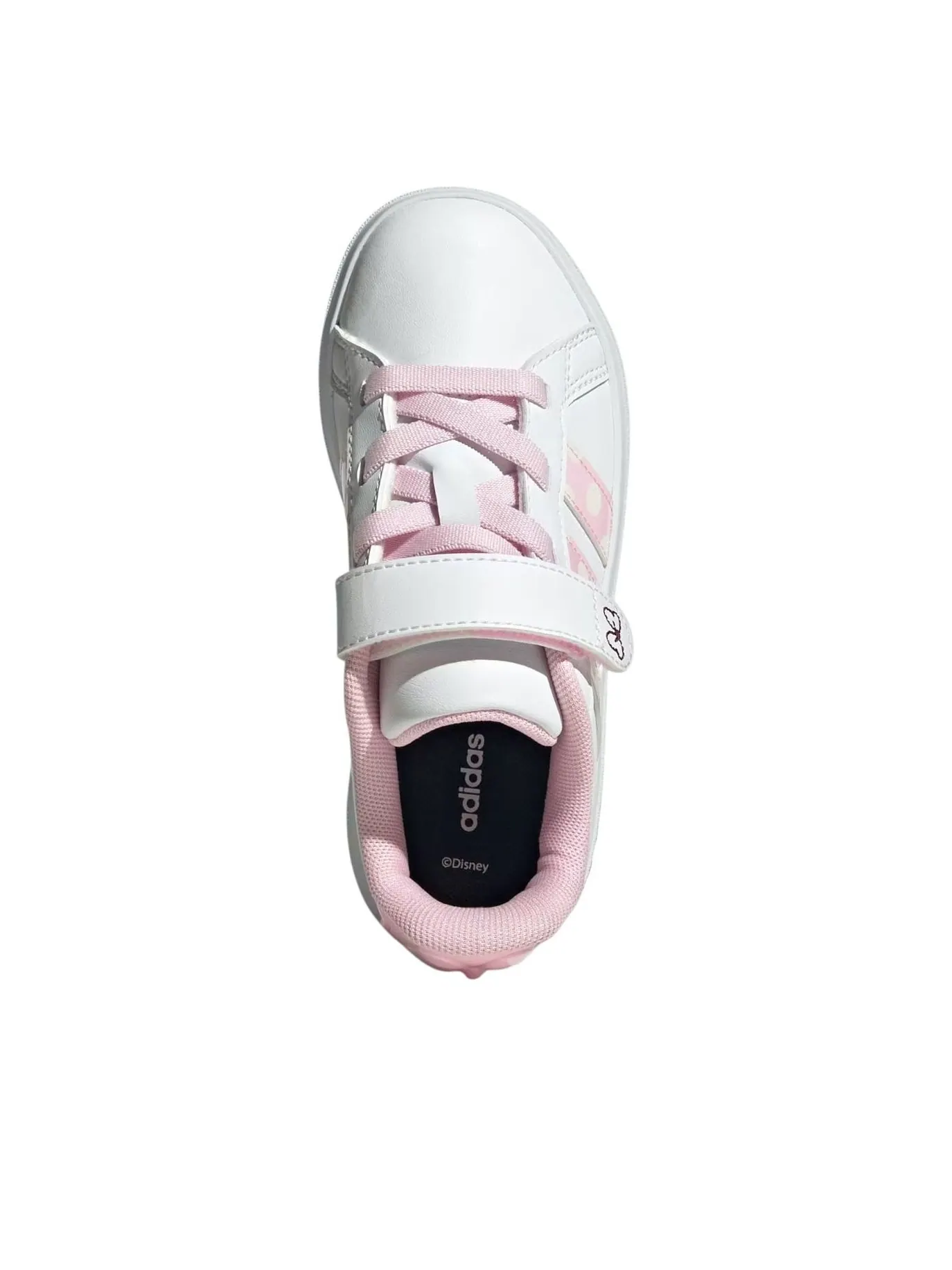 Кроссовки (GS) adidas x Disney Minnie Mouse Grand Court 'Cloud White Clear Pink' — изображение 3 из 6, белый
