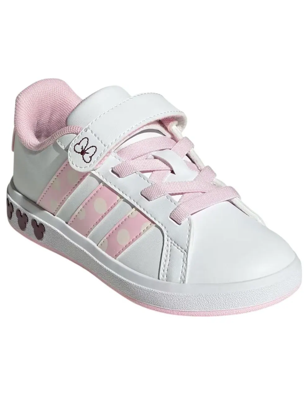 Кроссовки (GS) adidas x Disney Minnie Mouse Grand Court 'Cloud White Clear Pink' — изображение 5 из 6, белый