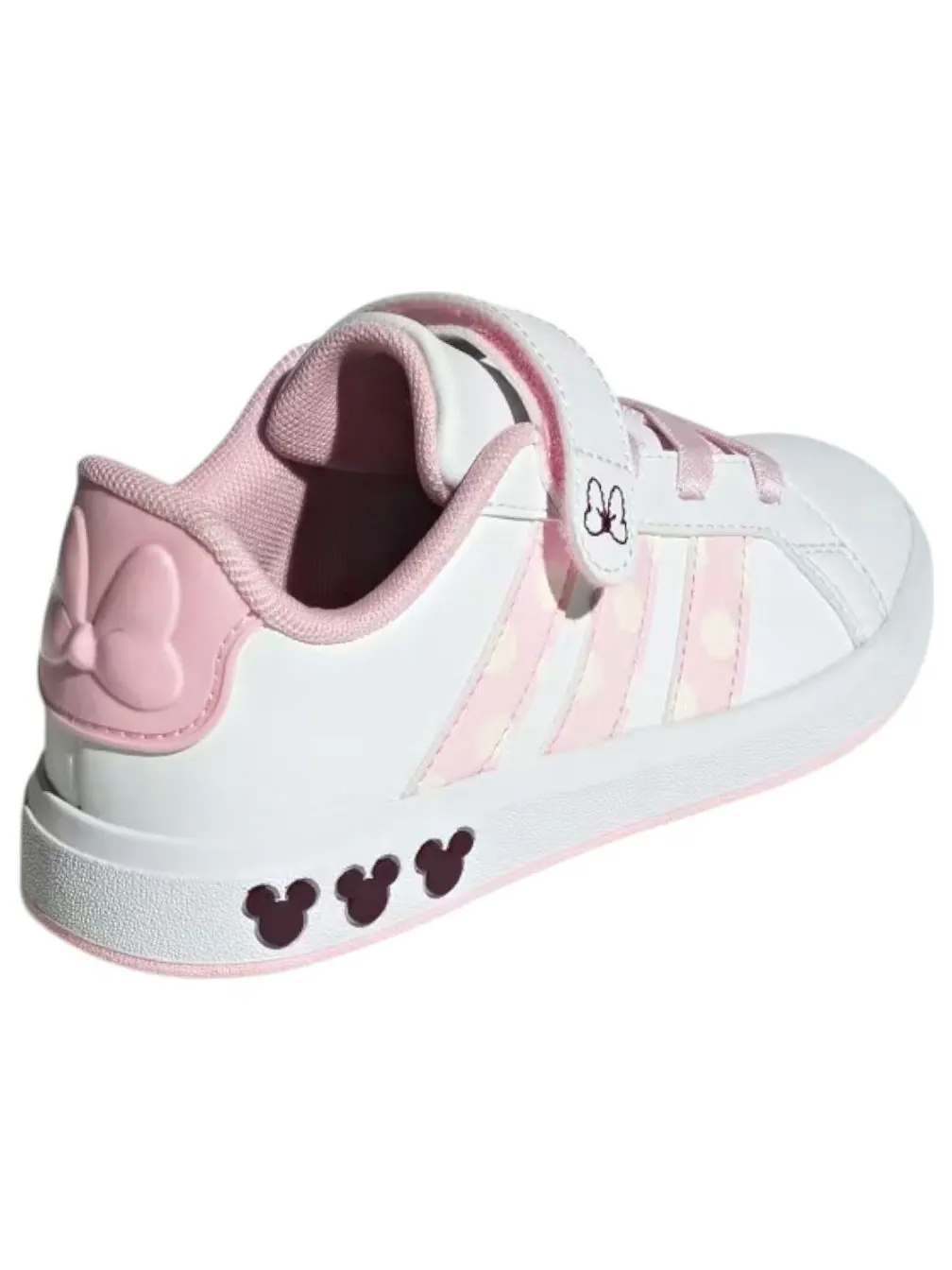 Кроссовки (GS) adidas x Disney Minnie Mouse Grand Court 'Cloud White Clear Pink' — изображение 6 из 6, белый