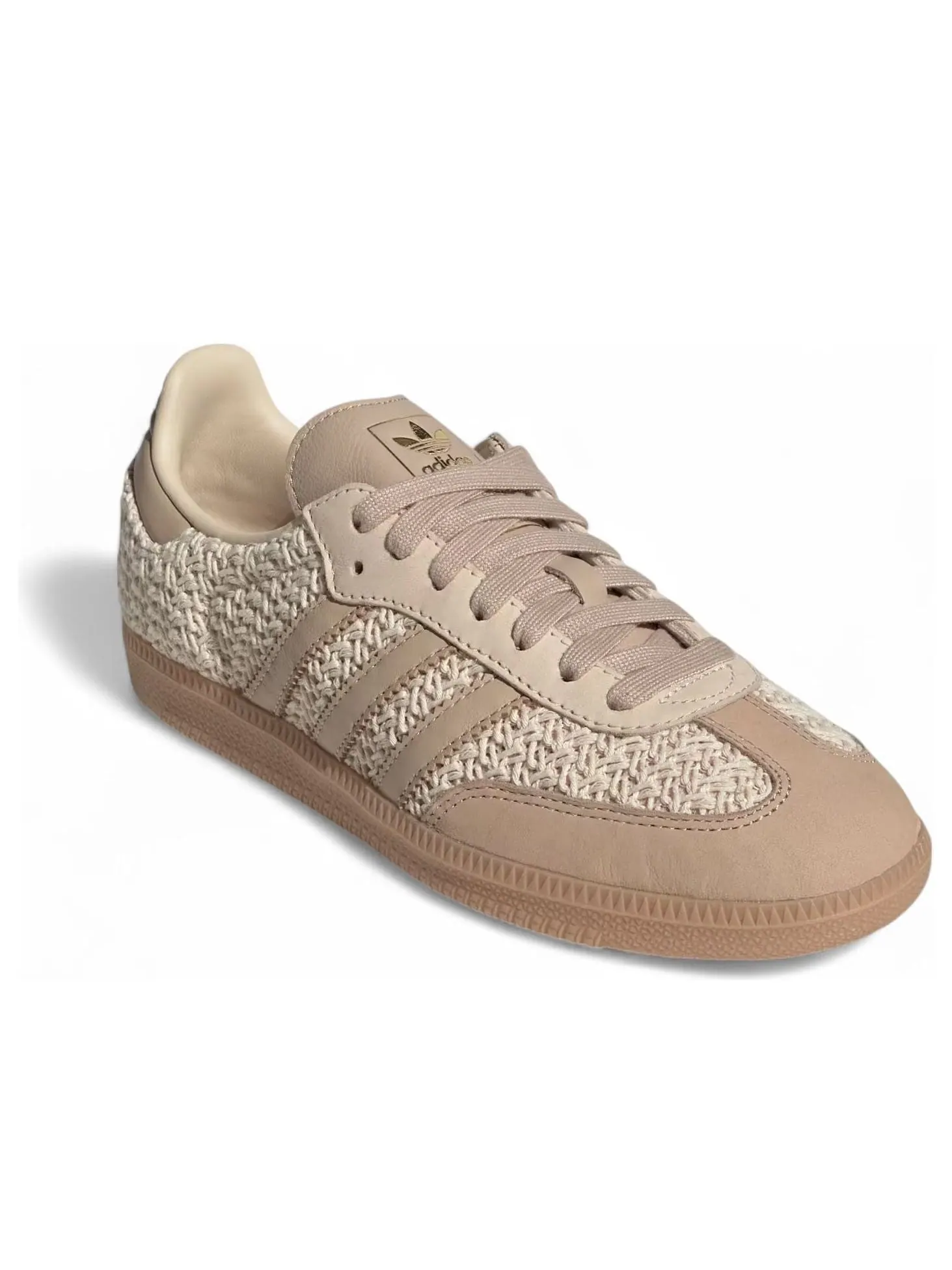 Кроссовки (WMNS) adidas Samba OG 'Crochet Pack Sand Strata' — изображение 3 из 6, бежевый