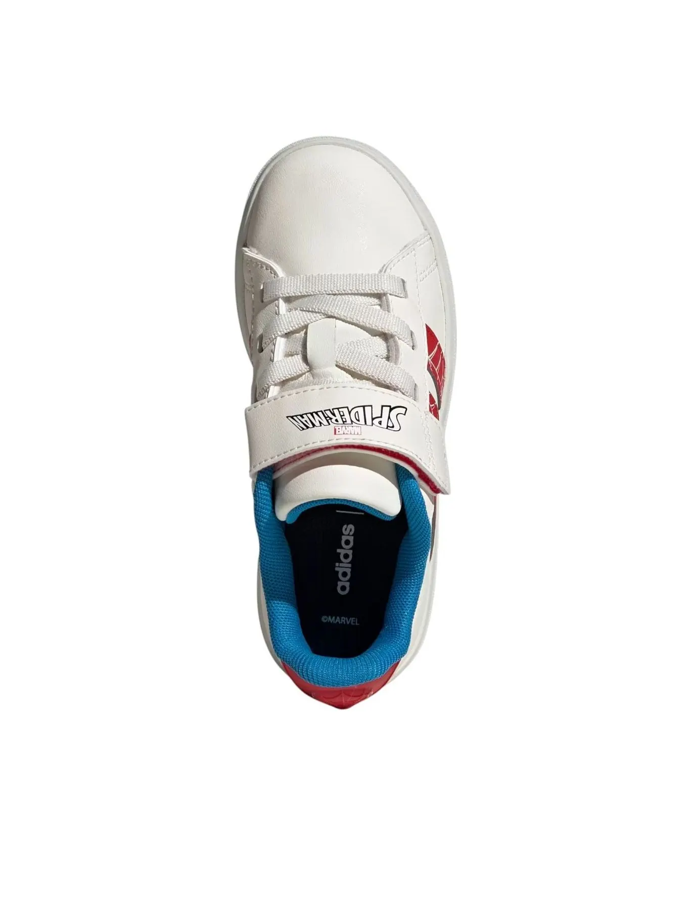 (GS) Adidas x Marvel Spider-Man Grand Court 'Cloud White Pure Ruby' — изображение 3 из 6, белый//яркий синий