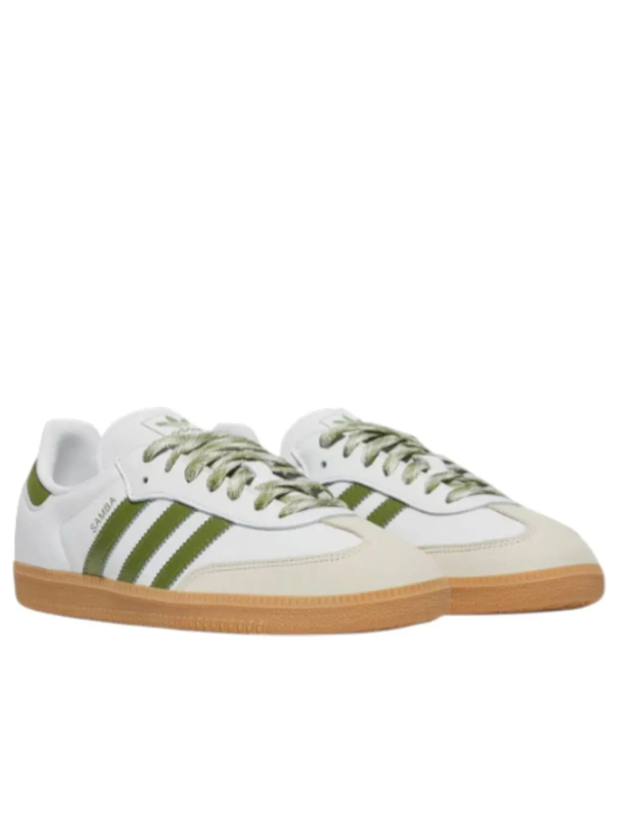 (WMNS) Adidas Samba OG 'Cloud White Tech Olive' — изображение 2 из 5, белый/оливковый