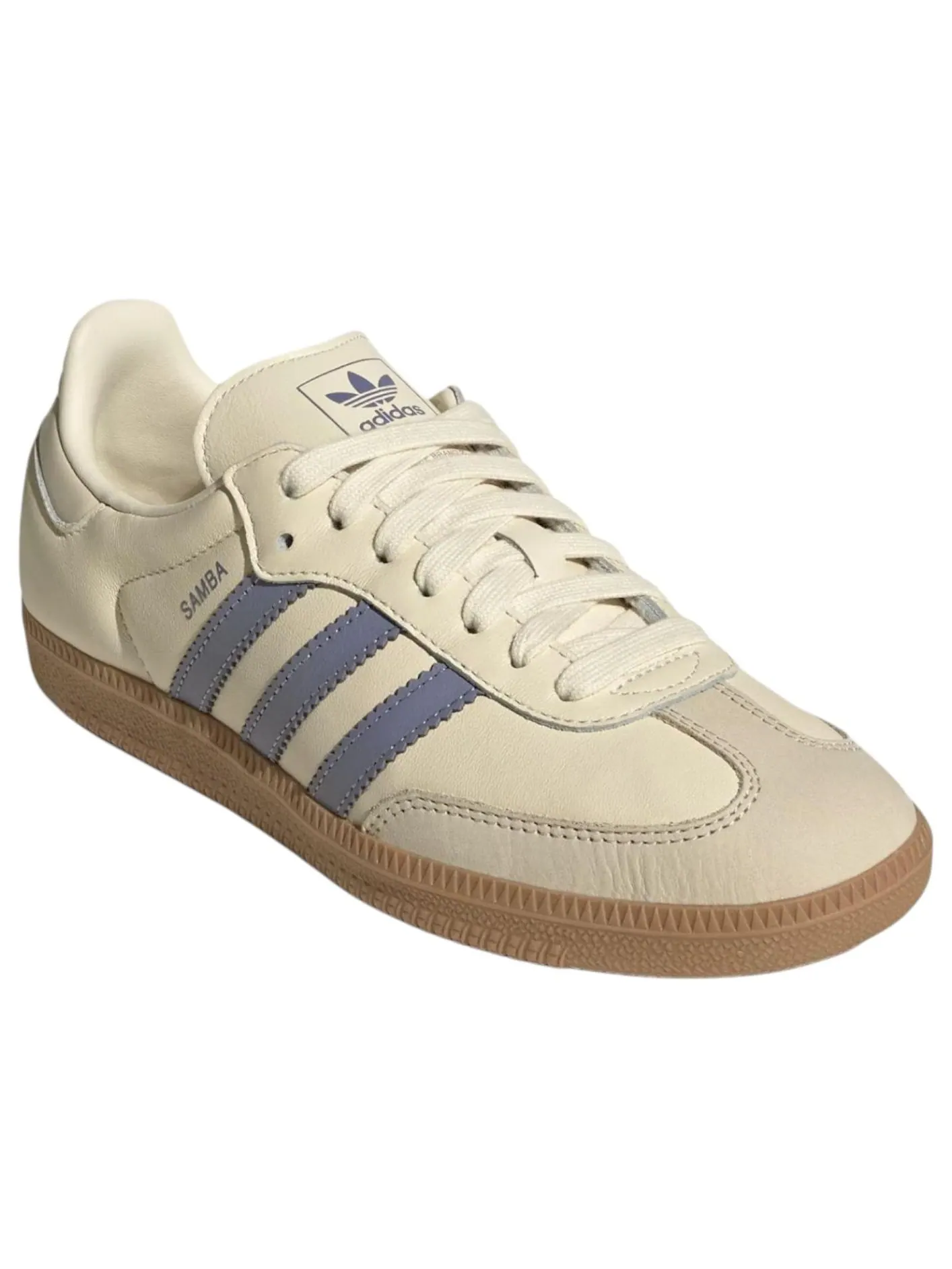 Кроссовки (WMNS) adidas Samba 'Cream White Silver Violet' — изображение 2 из 6, бежевый