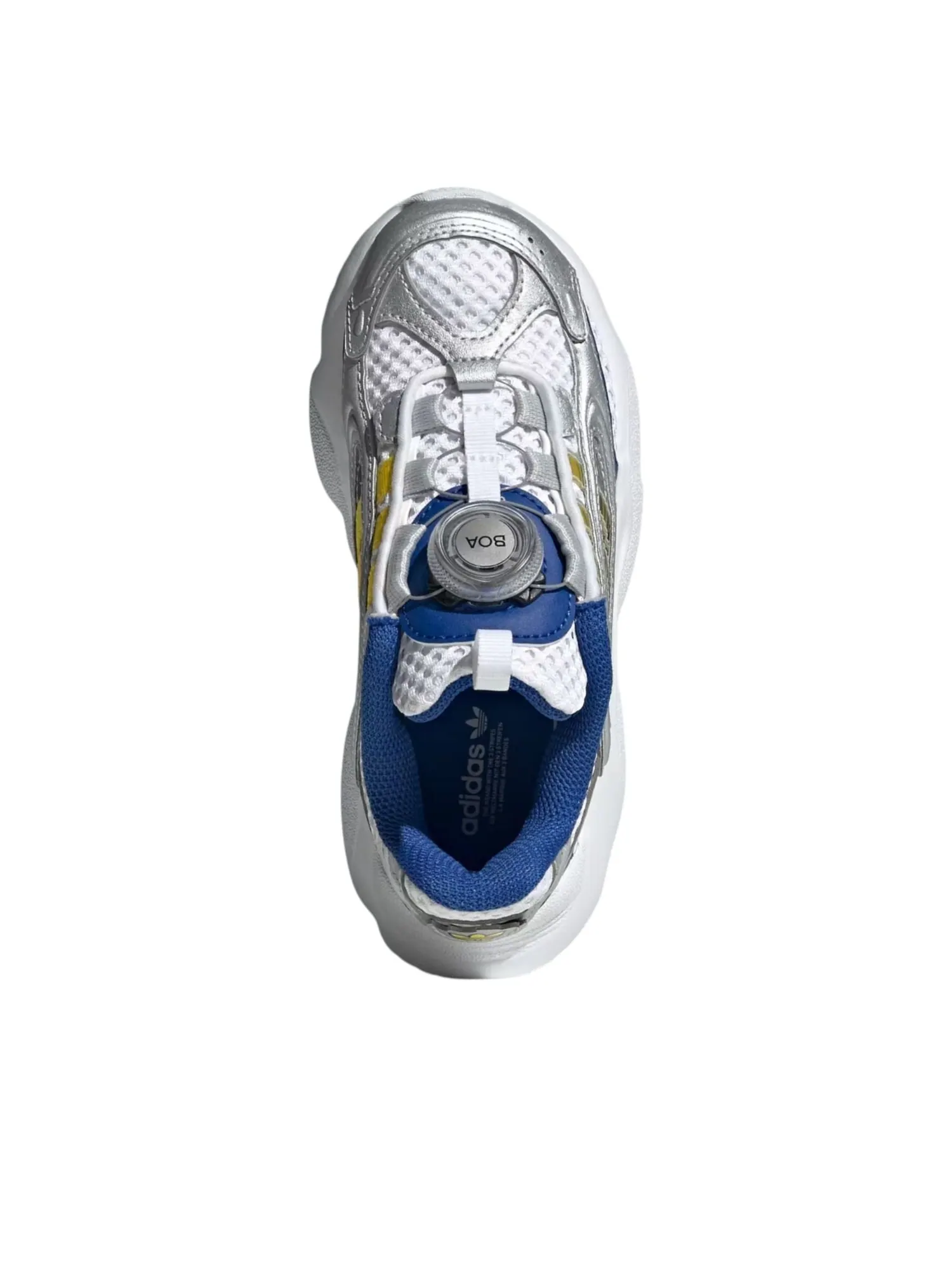 Кроссовки (PS) adidas Ozmillen Boa 'Silver Metallic Yellow' — изображение 3 из 7, серебряный