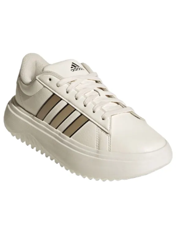 Кроссовки (WMNS) adidas Grand Court Platform Shoes 'Chalk White Cyber Metallic' — изображение 3 из 3, белый