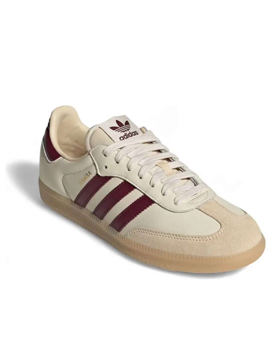 Кроссовки adidas Samba OG 'Wonder White Shadow Red' — изображение 3 из 6, бежевый