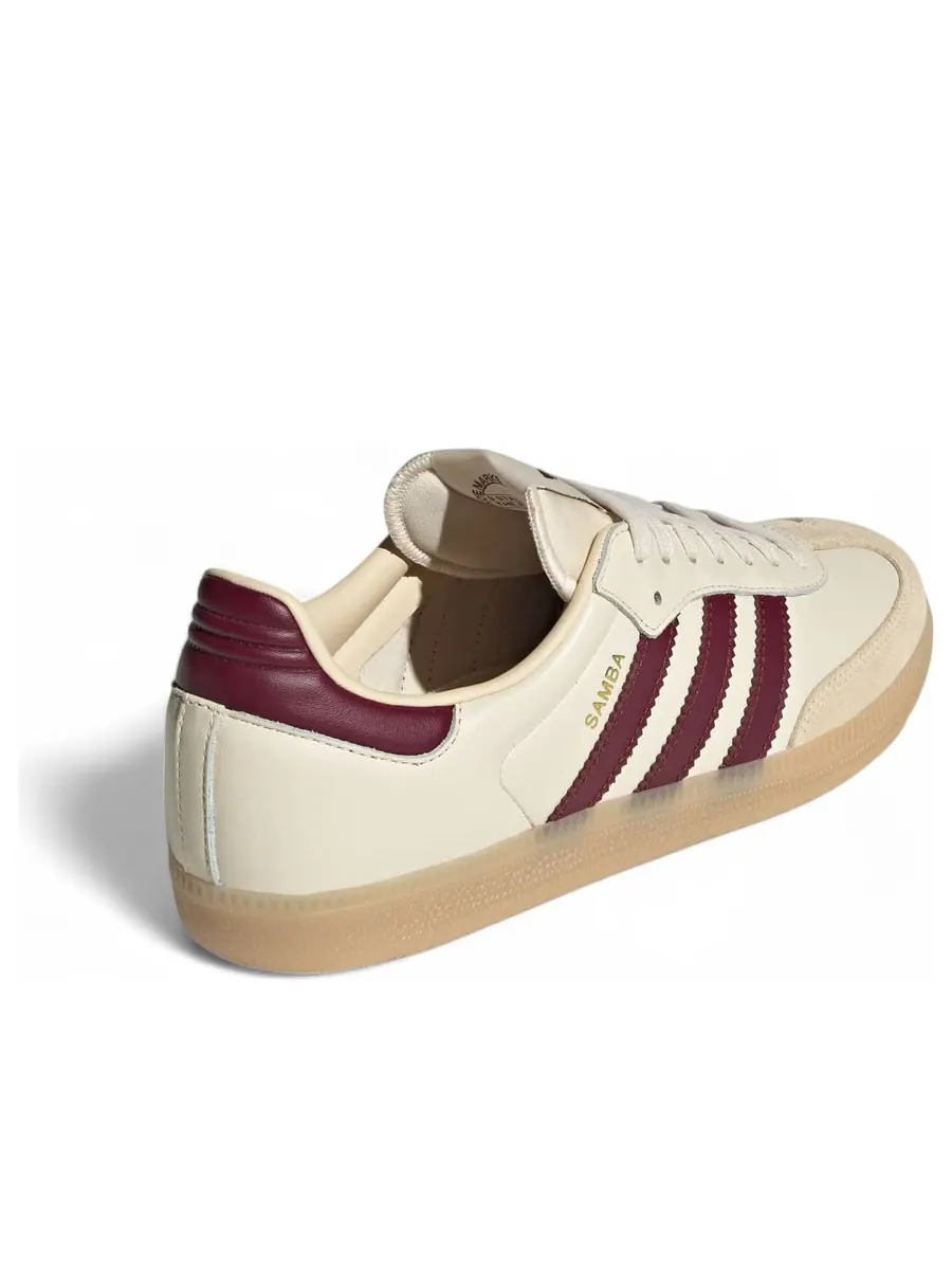 Кроссовки adidas Samba OG 'Wonder White Shadow Red' — изображение 4 из 6, бежевый
