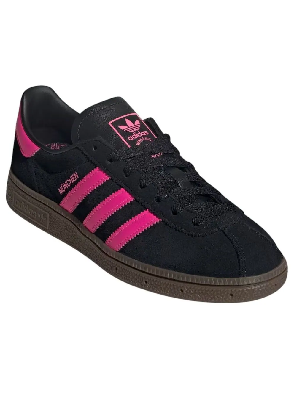 Кроссовки (WMNS) adidas Muenchen 'Black Lucid Pink Gum' — изображение 4 из 5, черный